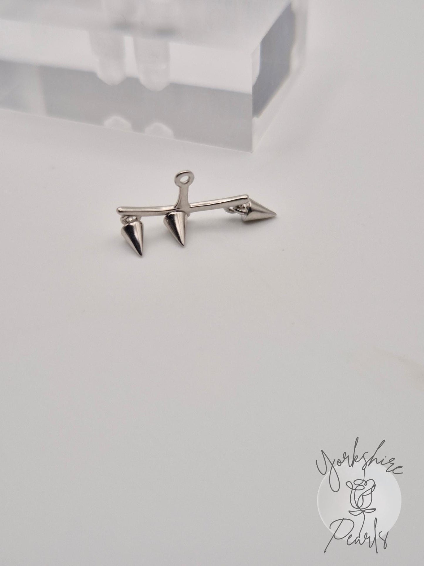 Multi Wear Removable Spike Pearl Stud Earrings - Sterling Silver