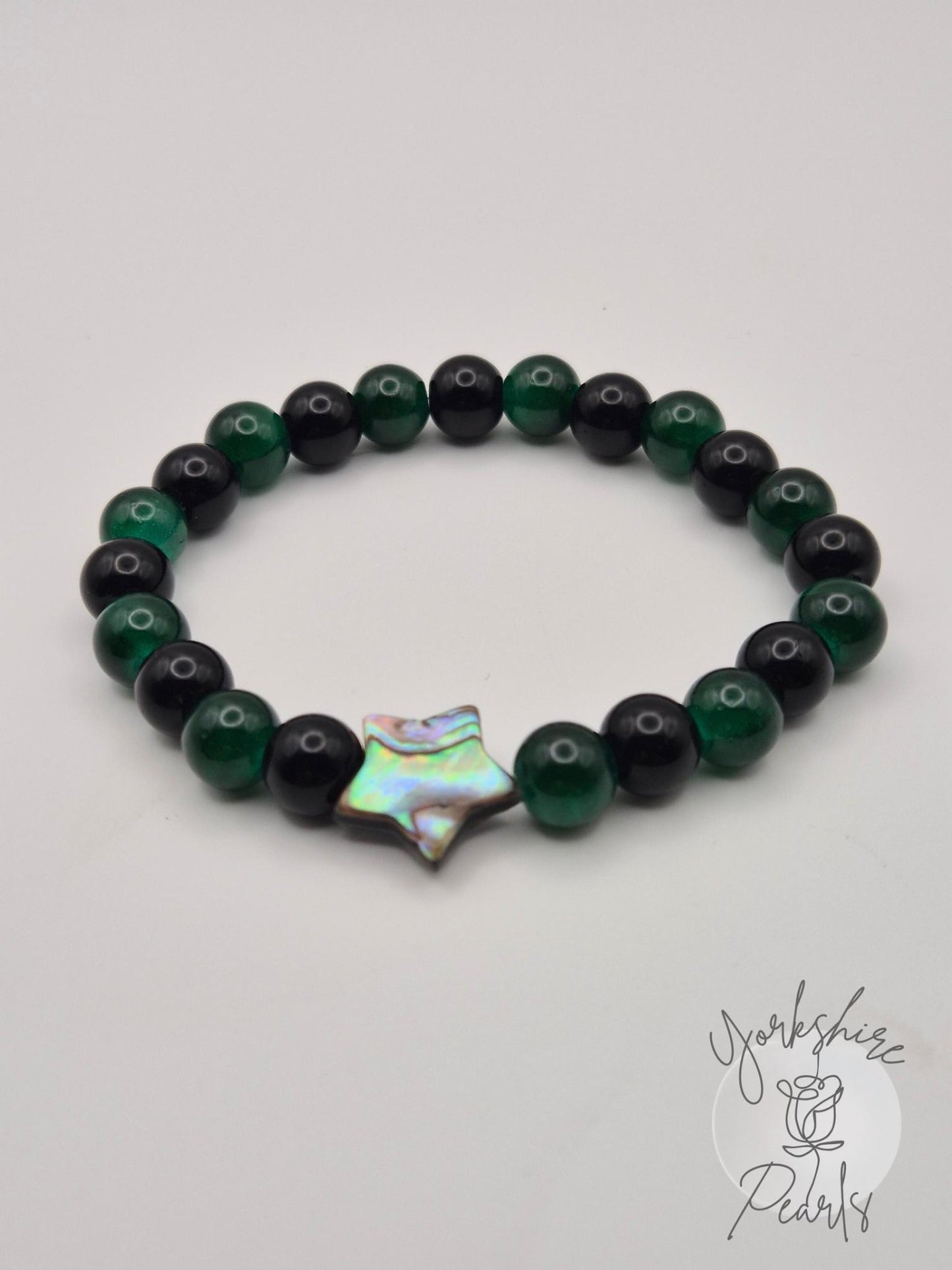 Mother Of Pearl Star Charm Bead Bracelet