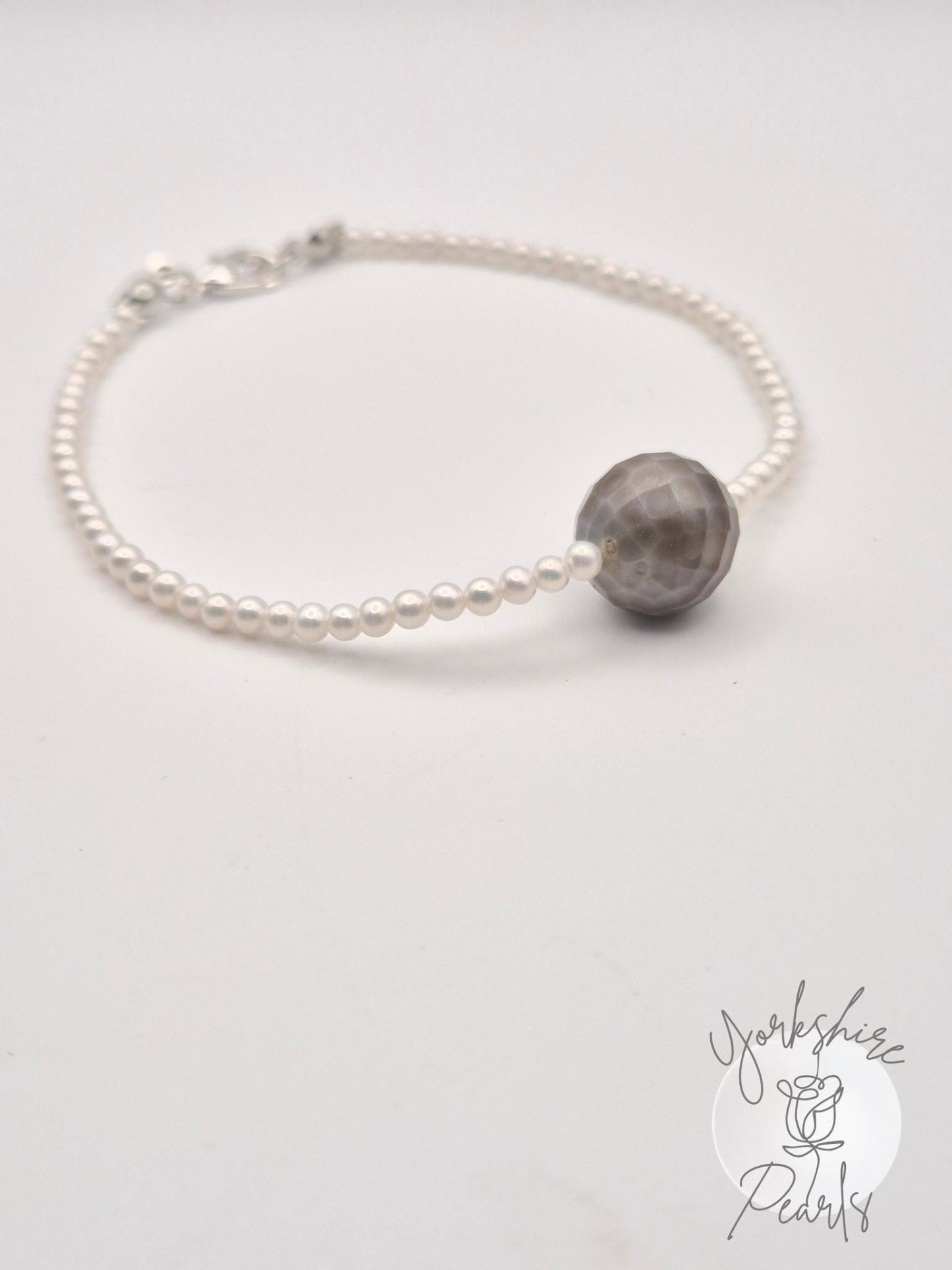 Black Tahitian & Mini White Pearl Bracelet