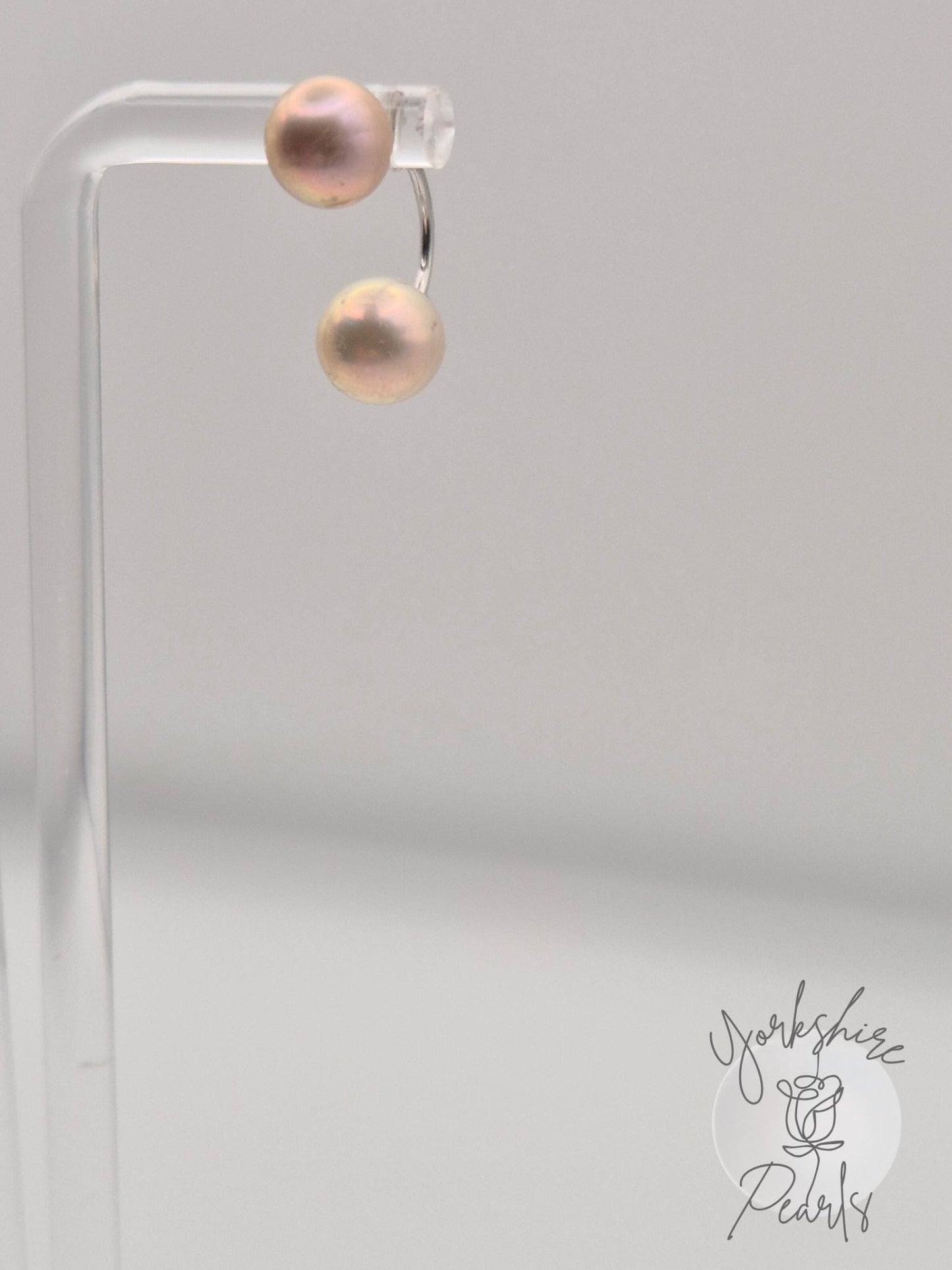 Elegant Convertible Pearl Stud Earrings in Sterling Silver