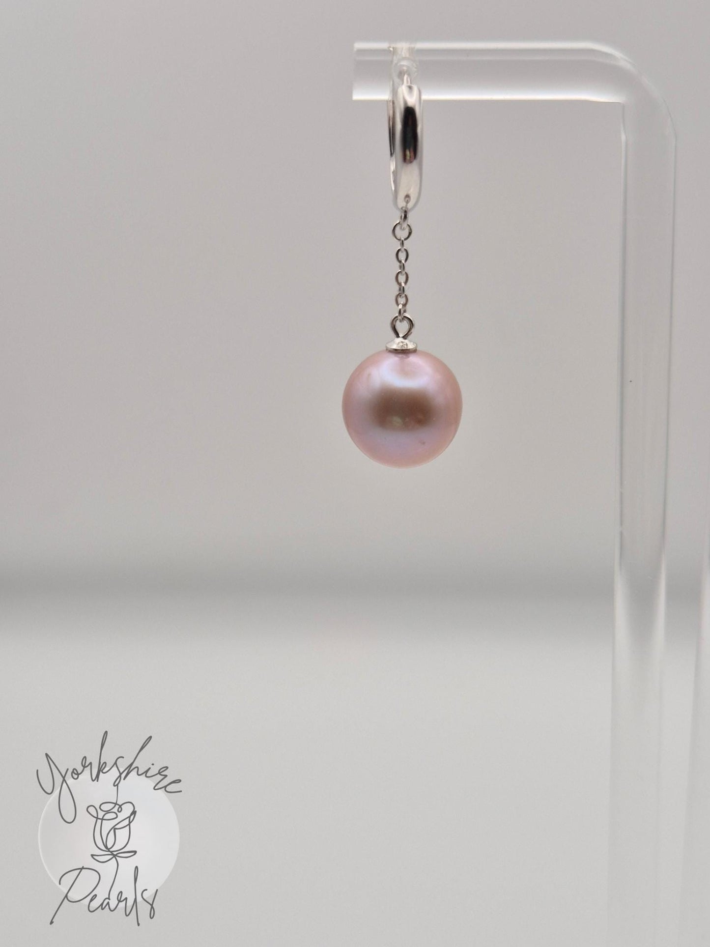 Elegant Edison Pearl Earrings - Sterling Silver Dangle Hoops
