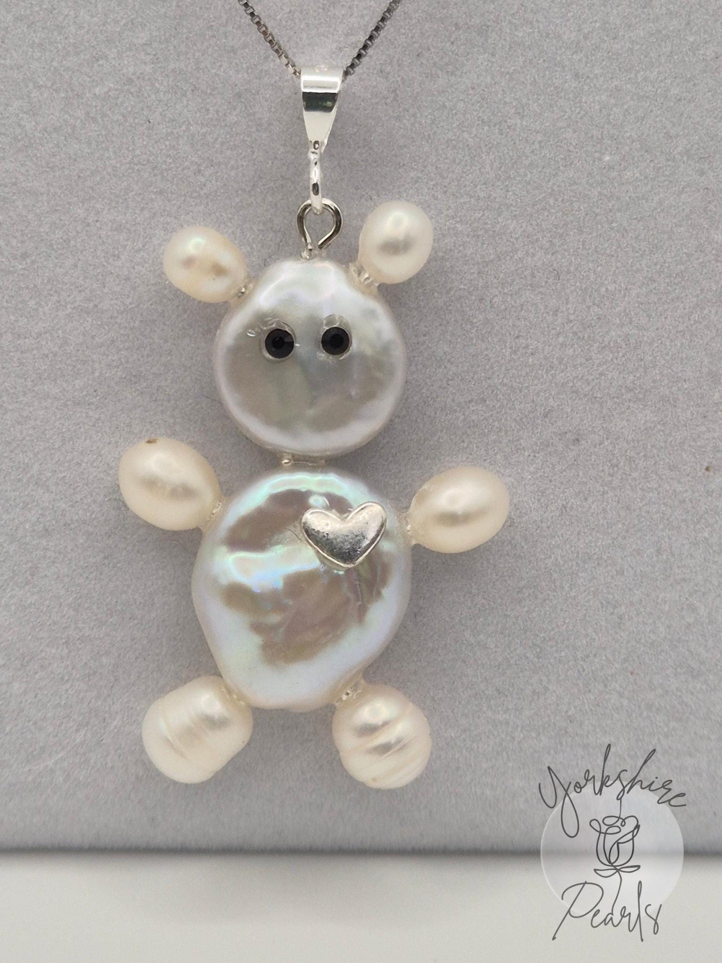 Multiple Pearl Teddy Shaped Pendant