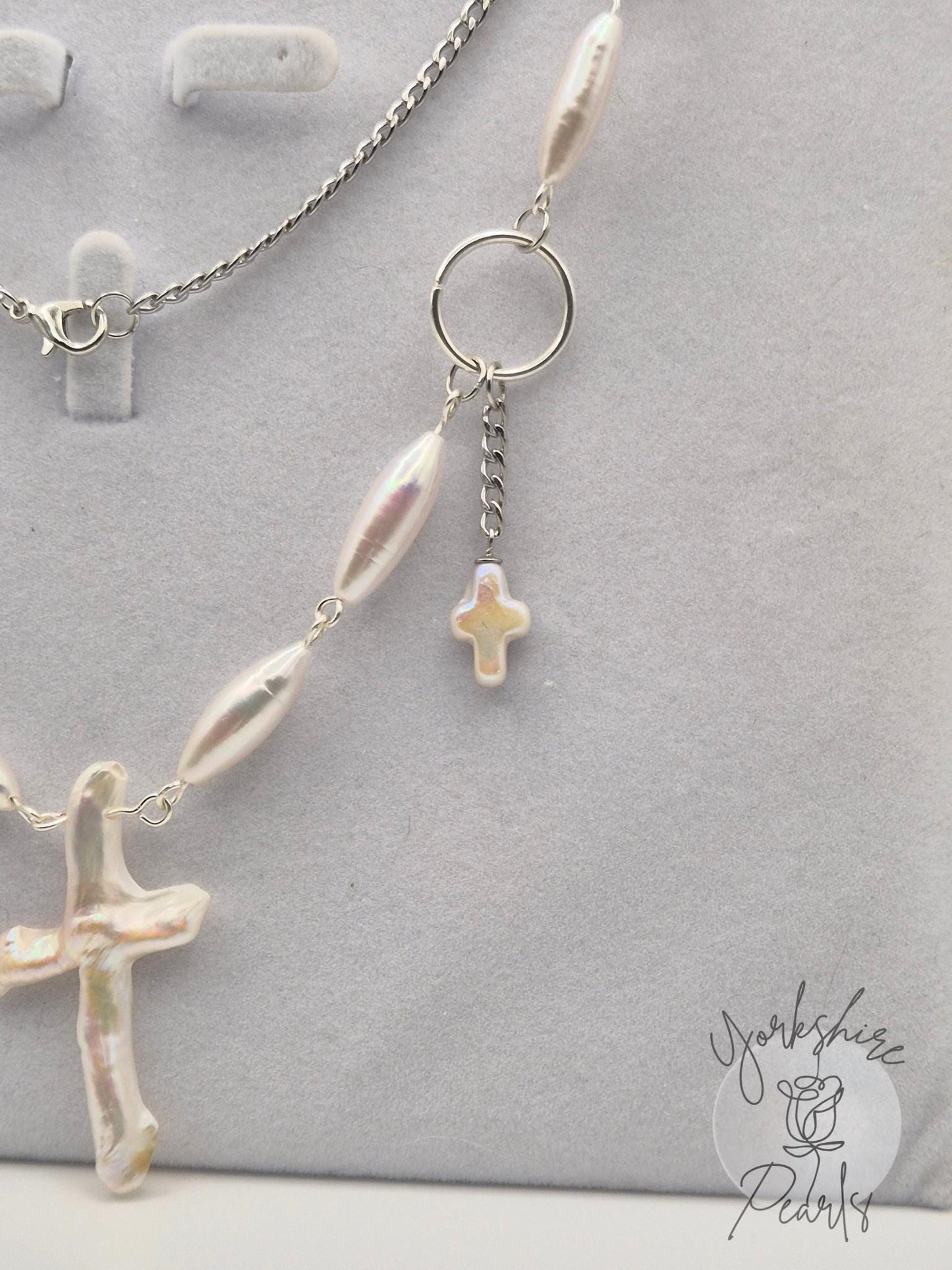 Genuine Cross & Barrel Pearl Necklace