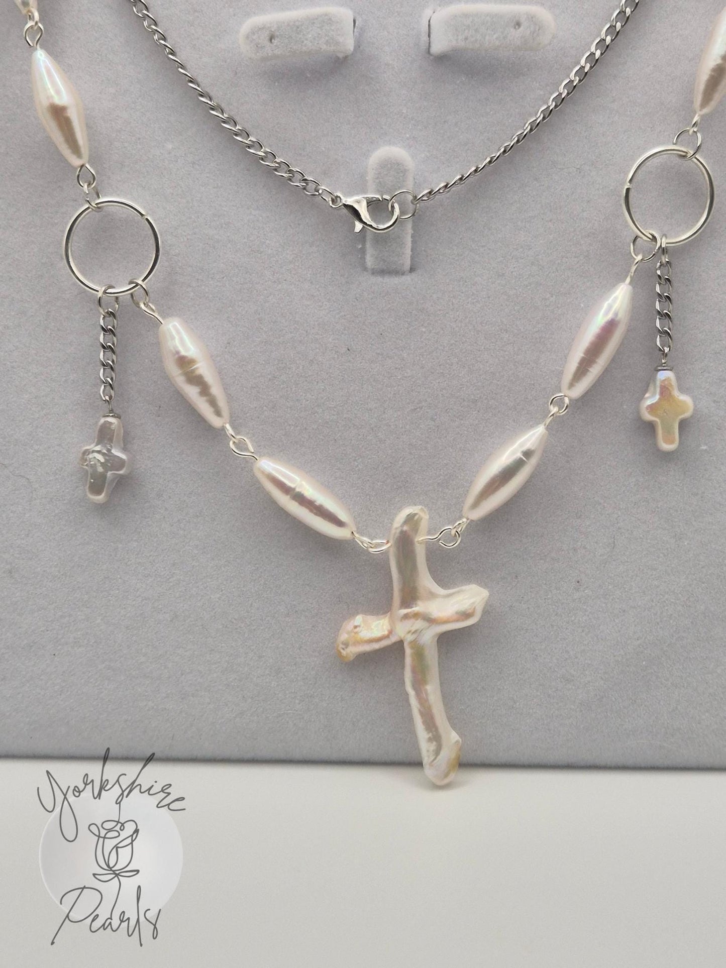 Genuine Cross & Barrel Pearl Necklace