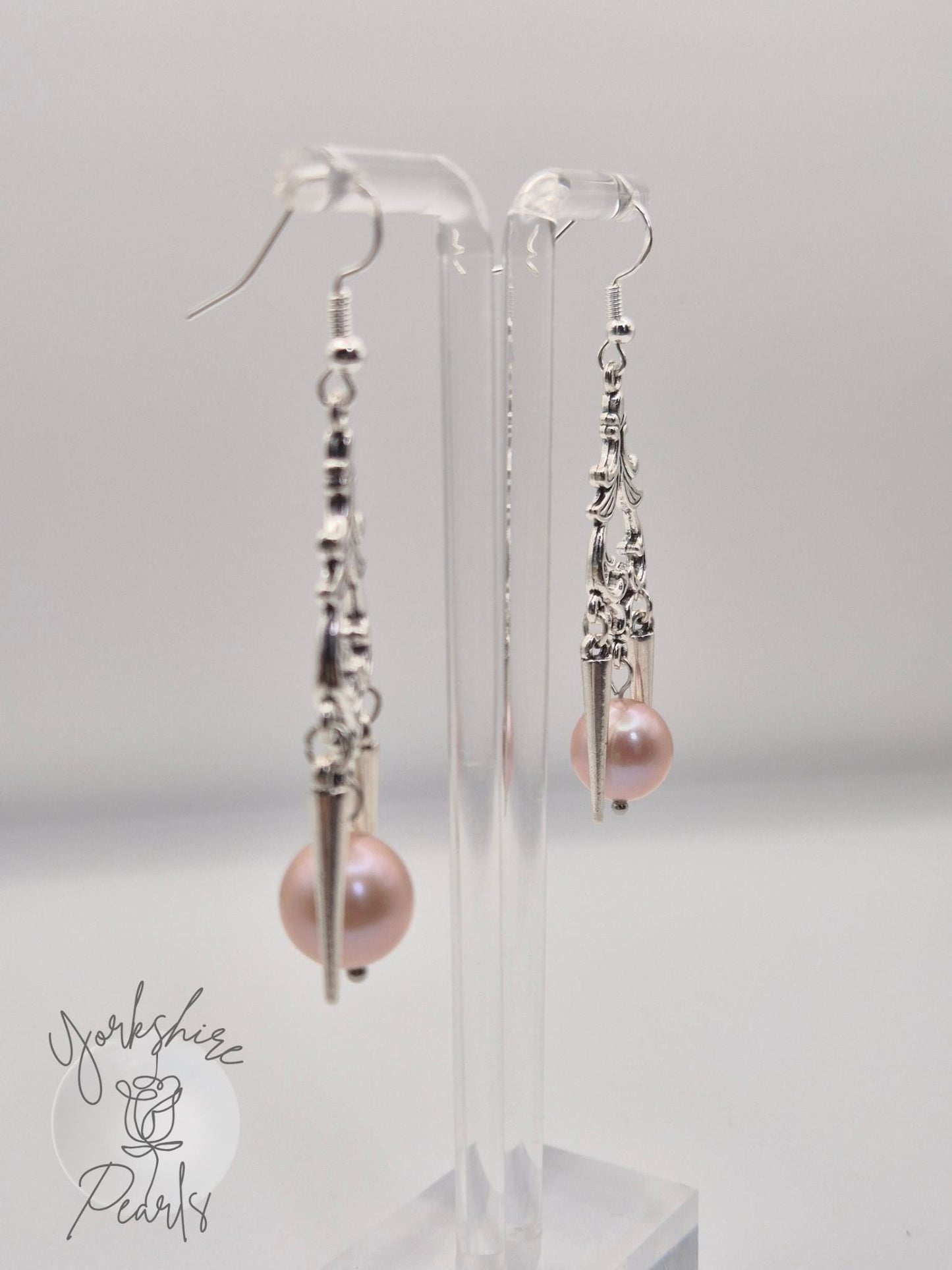 Vintage Spike & Edison Pearl Drop Earrings