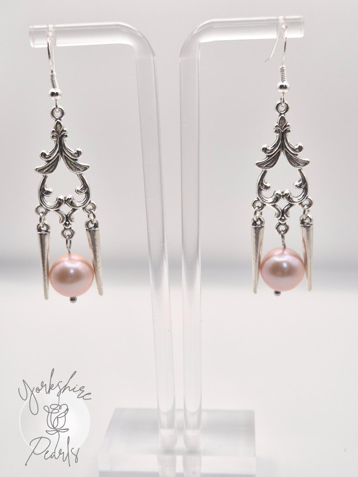 Vintage Spike & Edison Pearl Drop Earrings