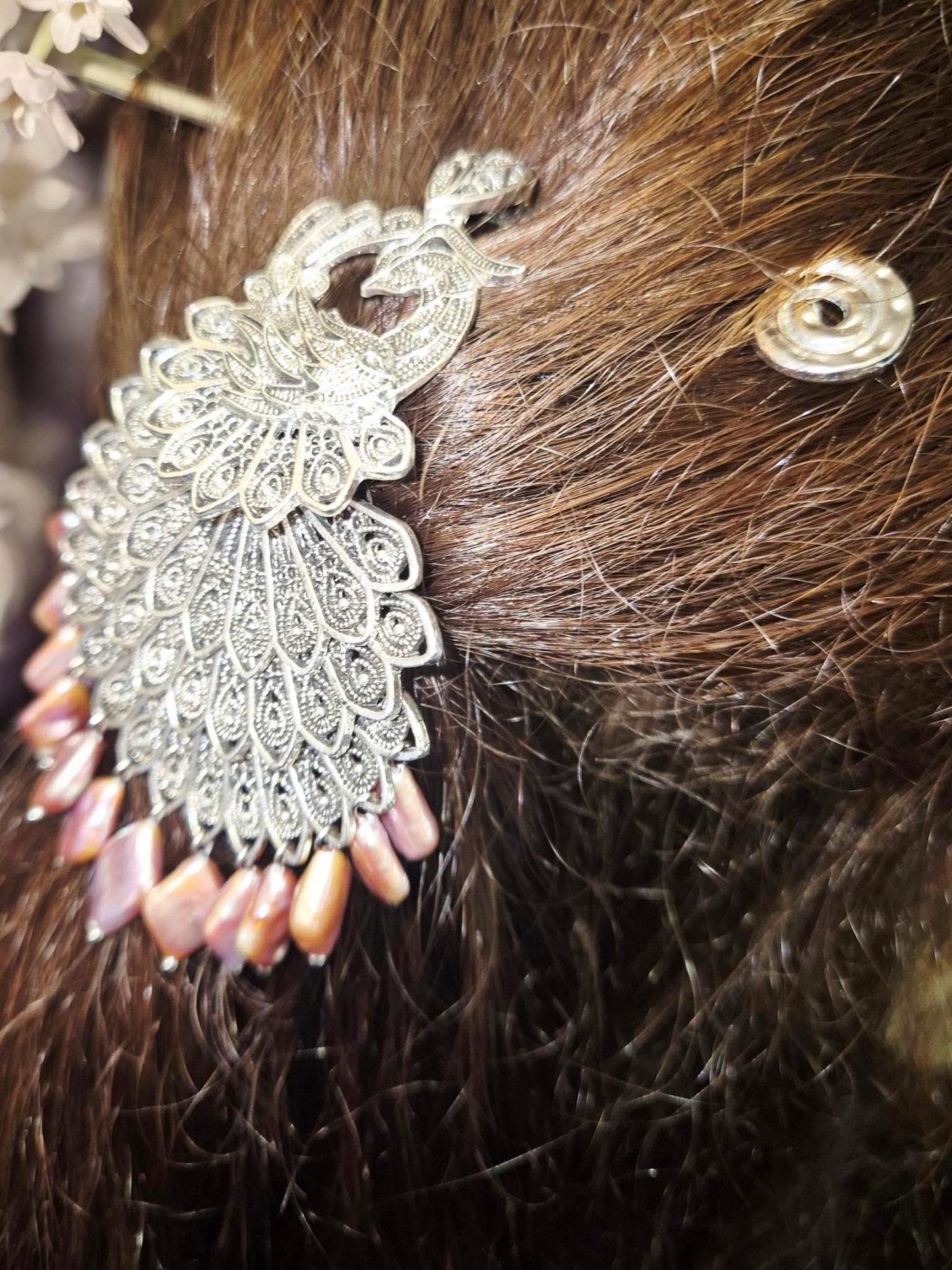 The Peacock Pearl Hair Pin