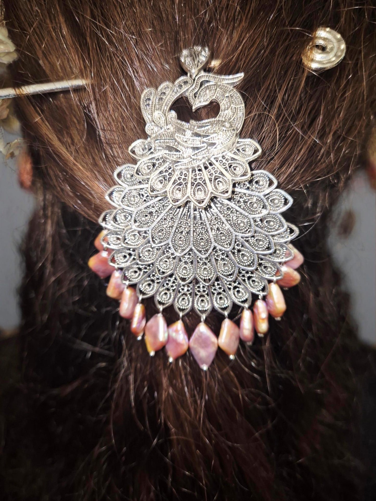 The Peacock Pearl Hair Pin