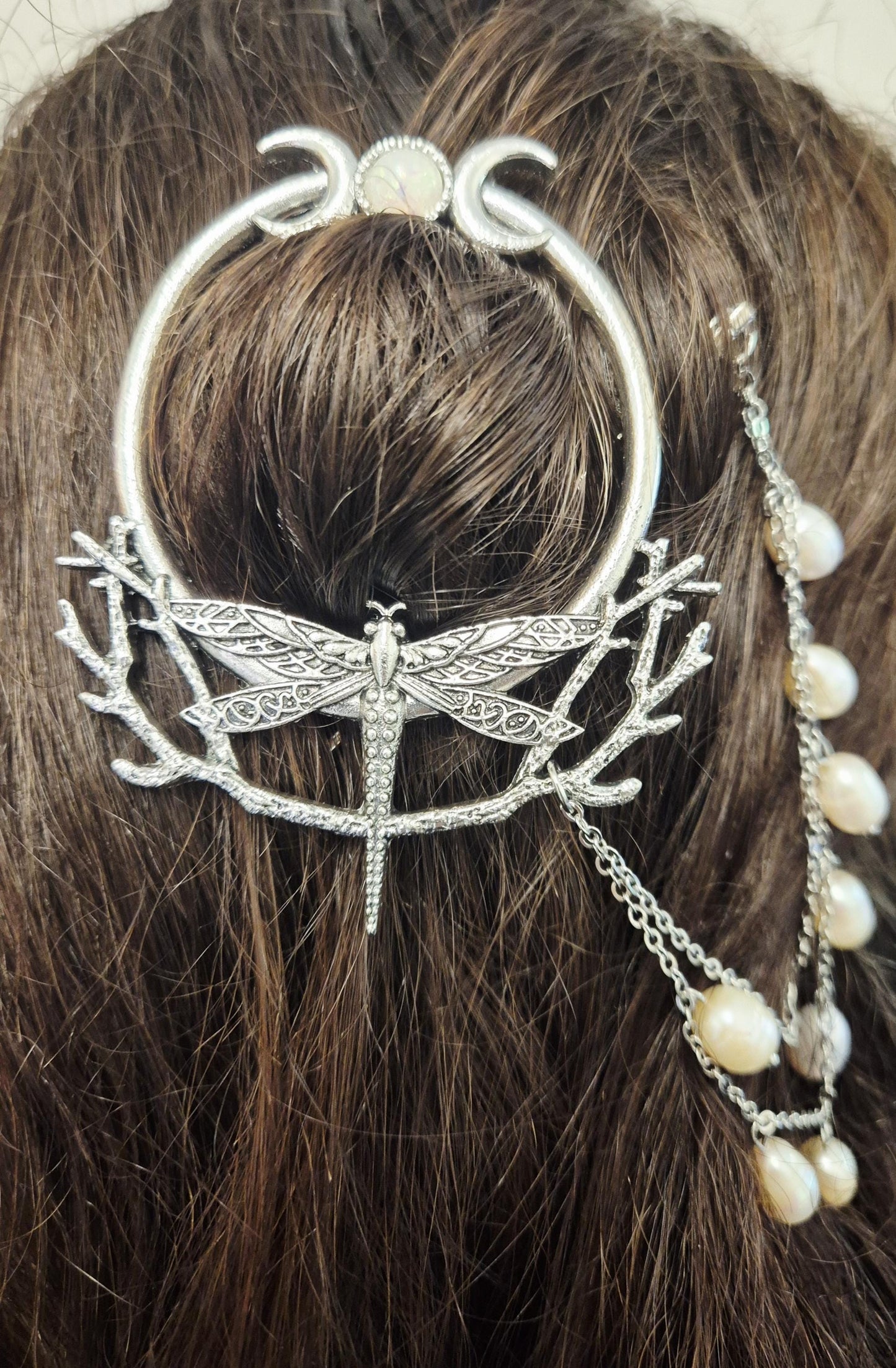 Dragonfly Multiple Pearl Hair Pin