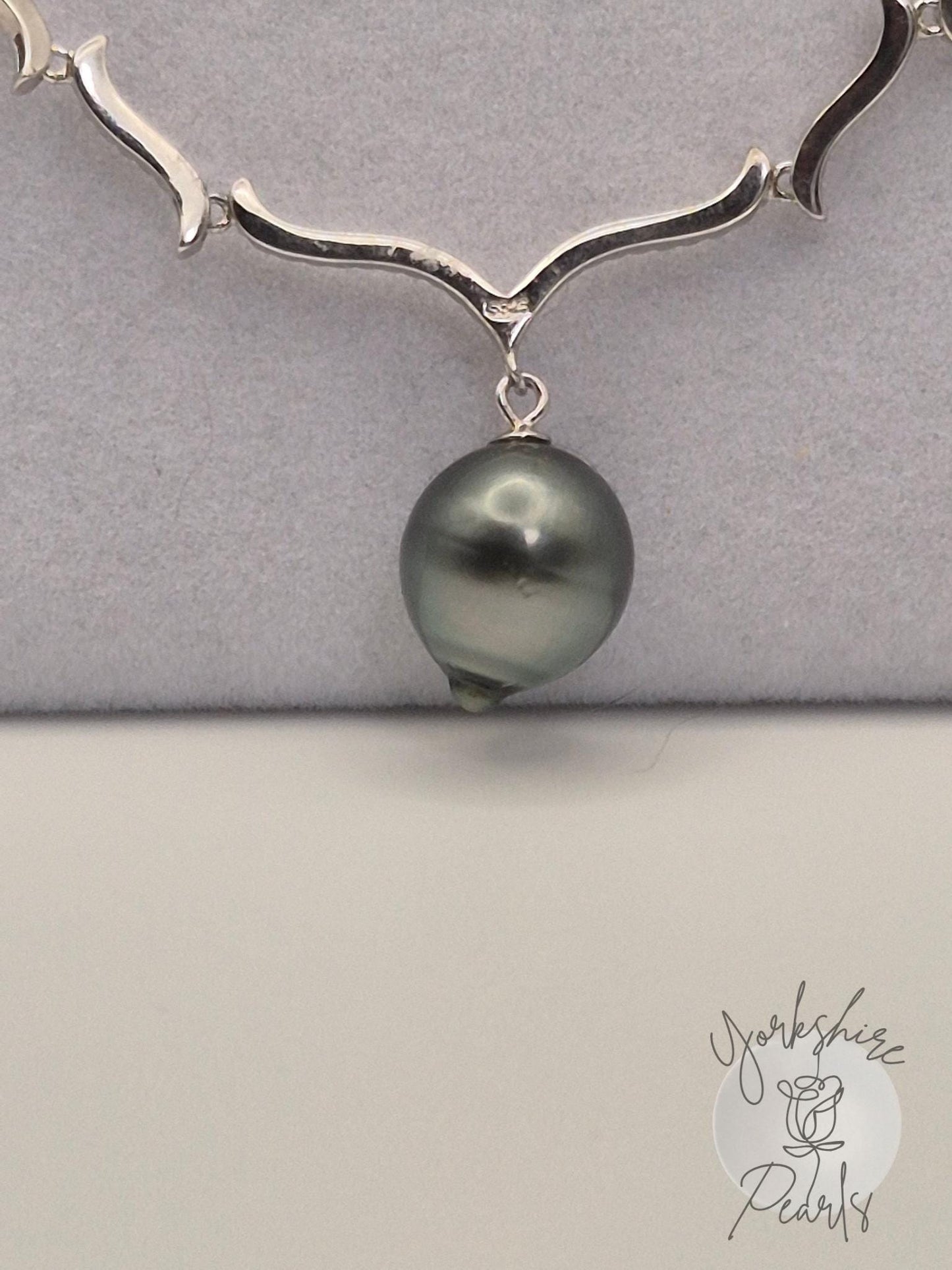 The Eternal Emilia — Black Tahitian Pearl Sterling Silver Necklace