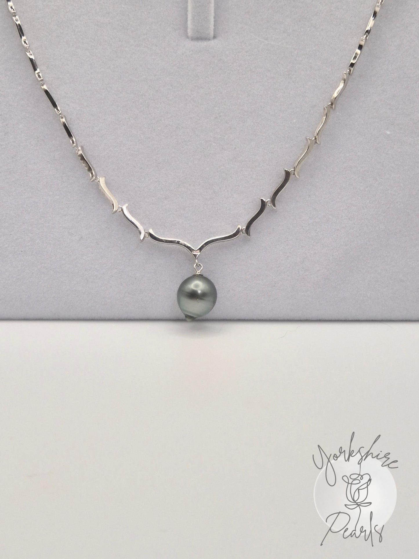 The Eternal Emilia — Black Tahitian Pearl Sterling Silver Necklace