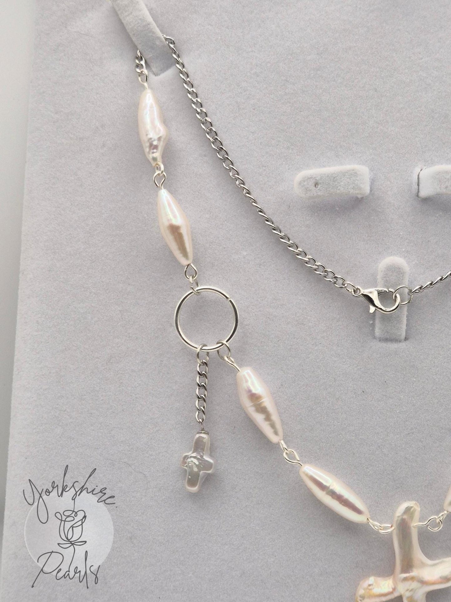 Genuine Cross & Barrel Pearl Necklace