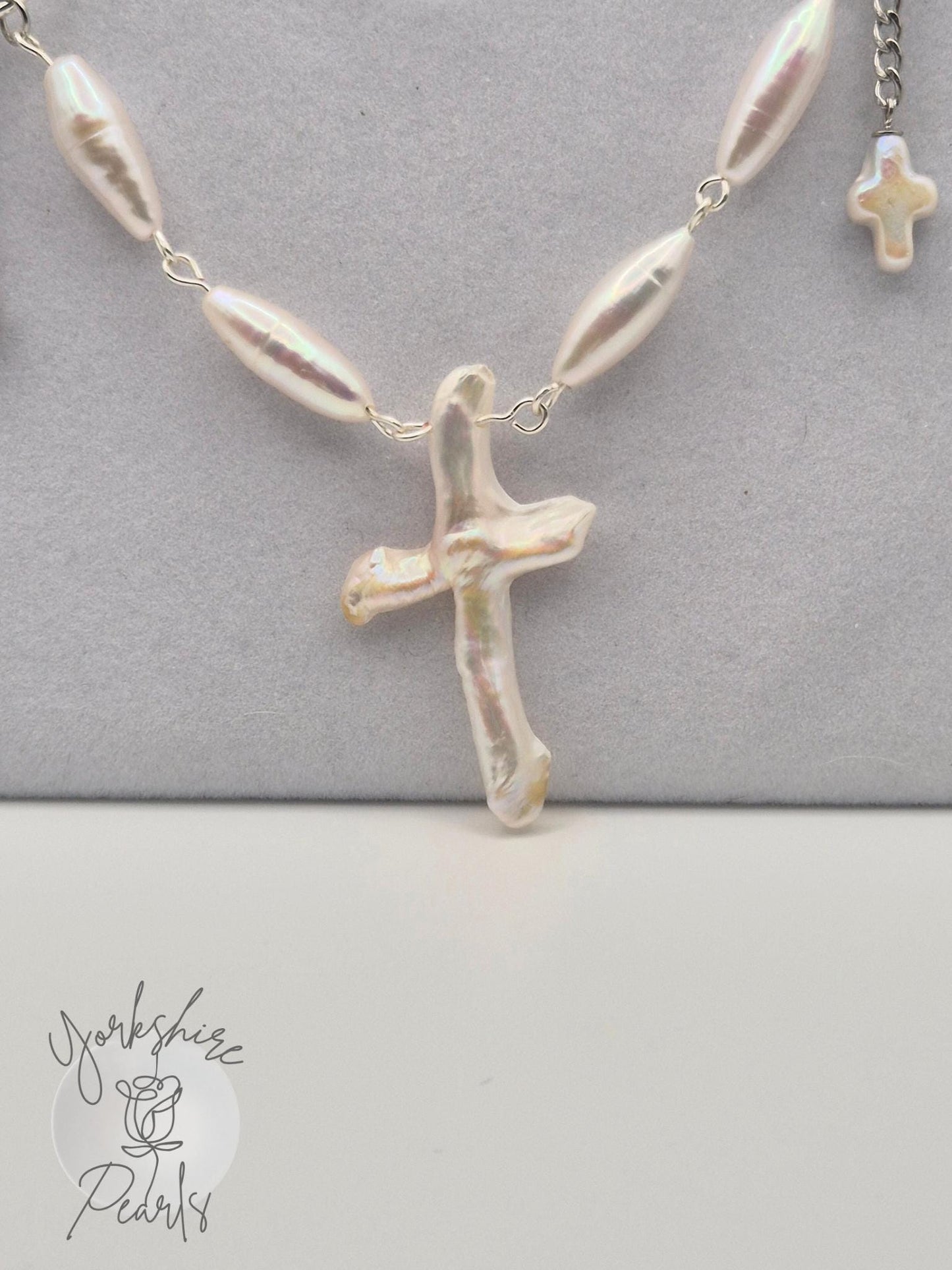 Genuine Cross & Barrel Pearl Necklace