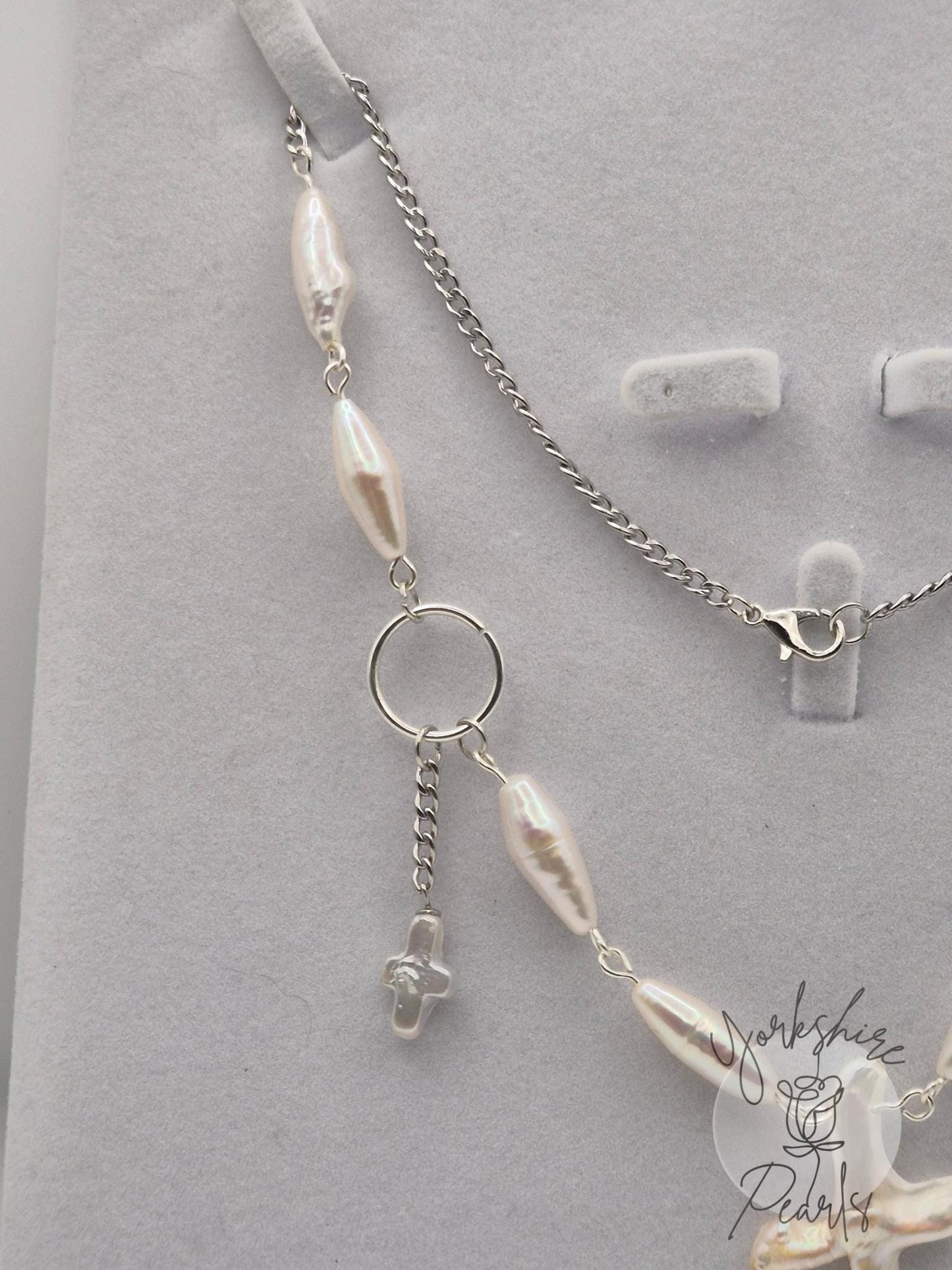 Genuine Cross & Barrel Pearl Necklace