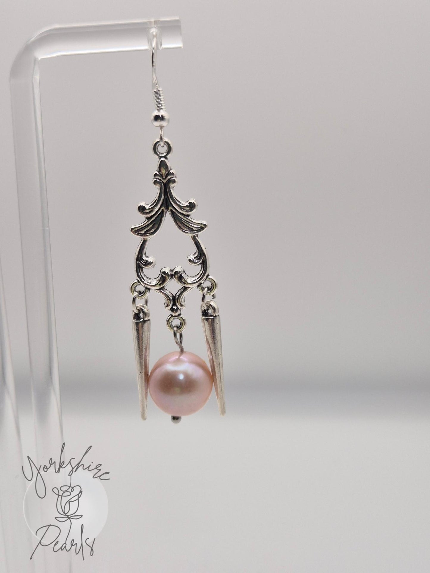 Vintage Spike & Edison Pearl Drop Earrings