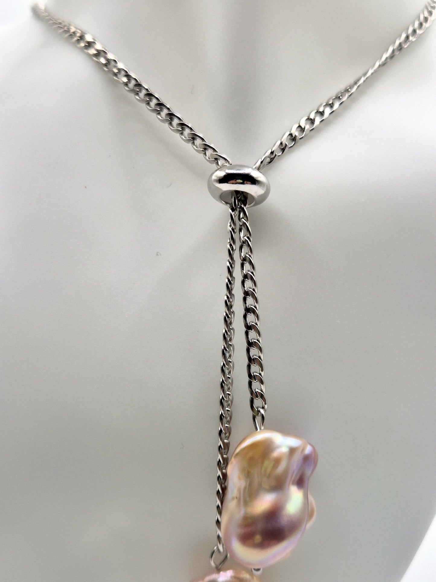 Adjustable Double King Pearl Drop Necklace