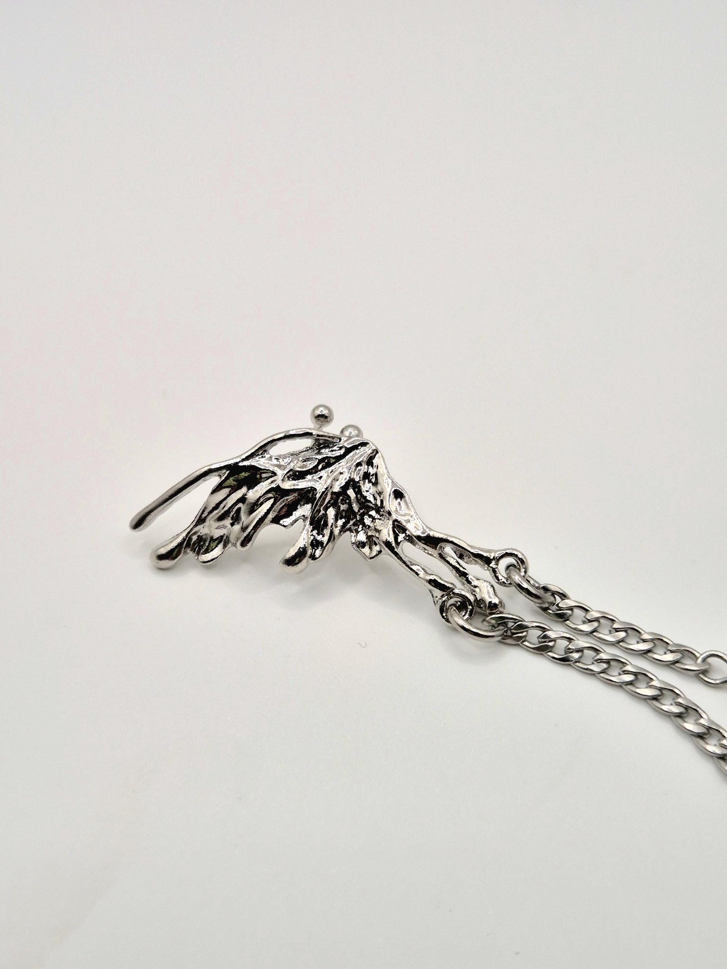 Winged Multiple Pearl Dangle Ear Cuff