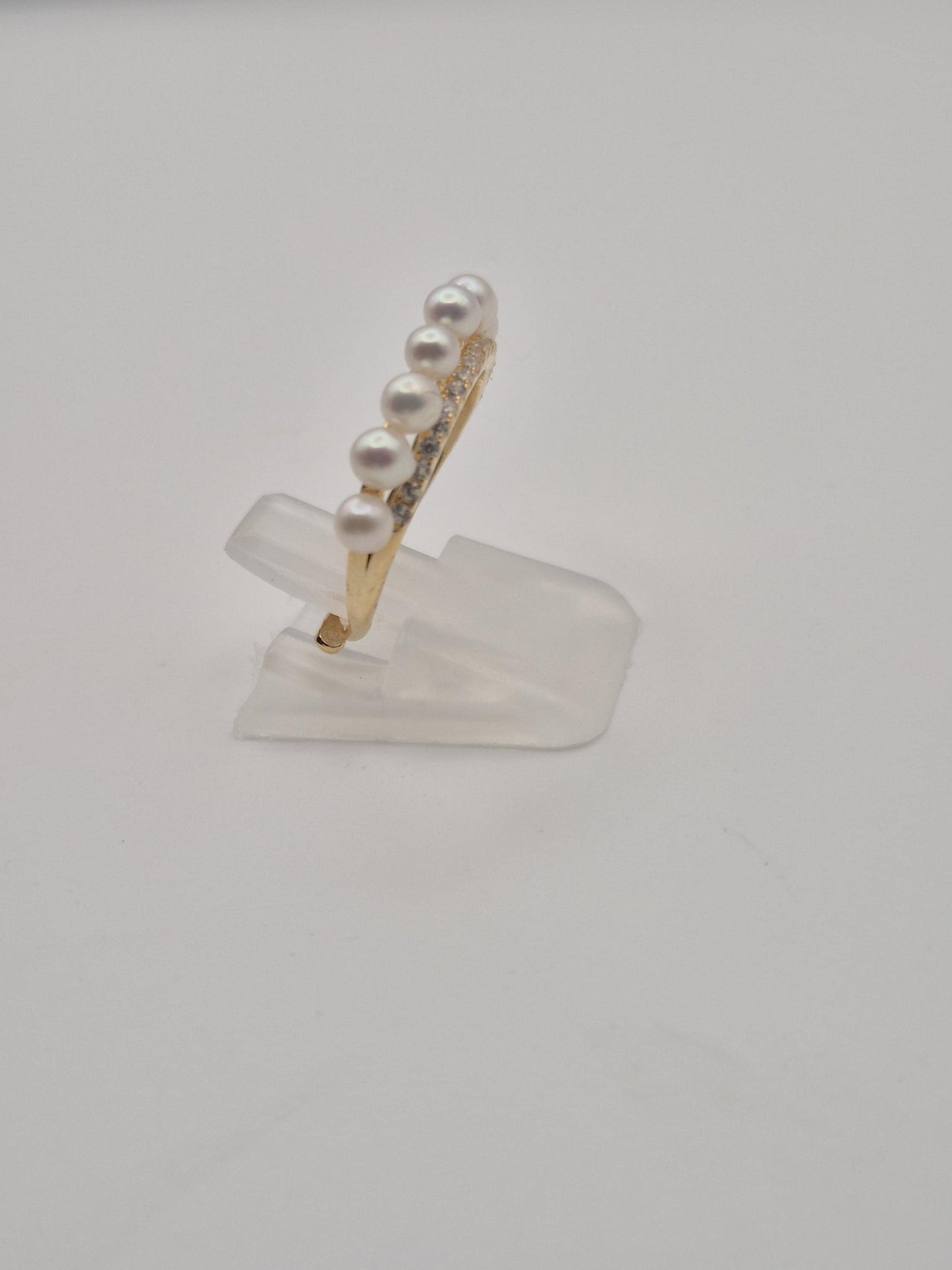 Golden Mini Pearl Cluster Ring - Sterling Silver