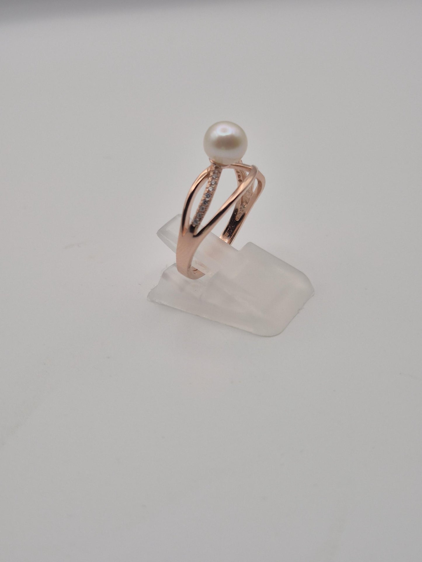 Rose Gold Saltwater Pearl Ring - Sterling Silver