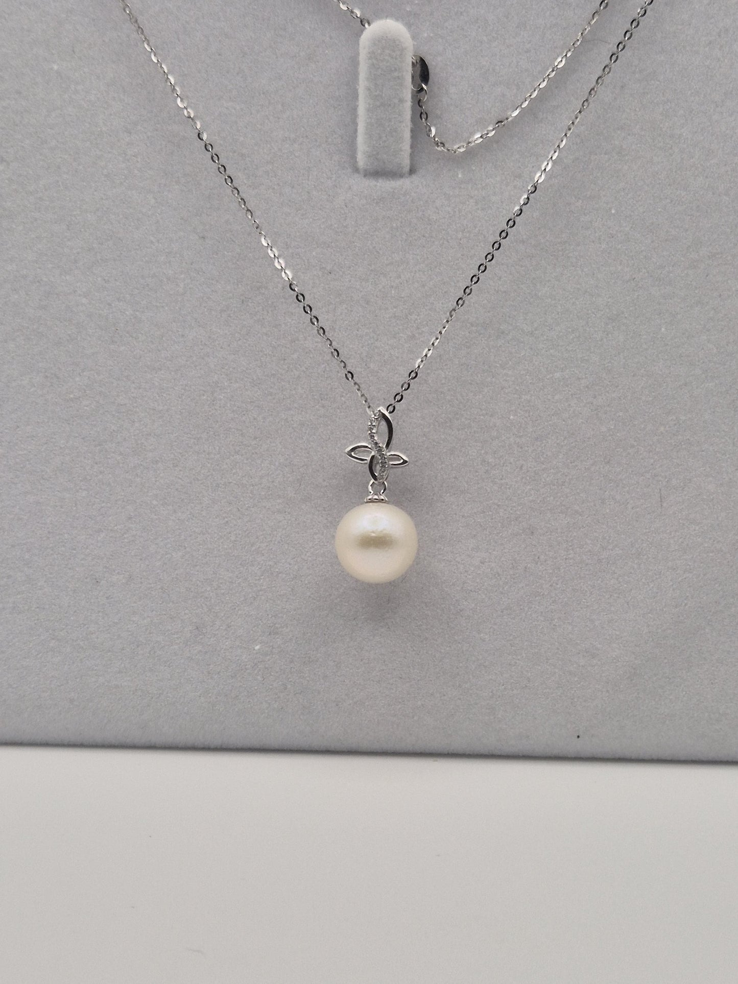Infinity Cross Simple Edison Drop Pendant - Sterling Silver