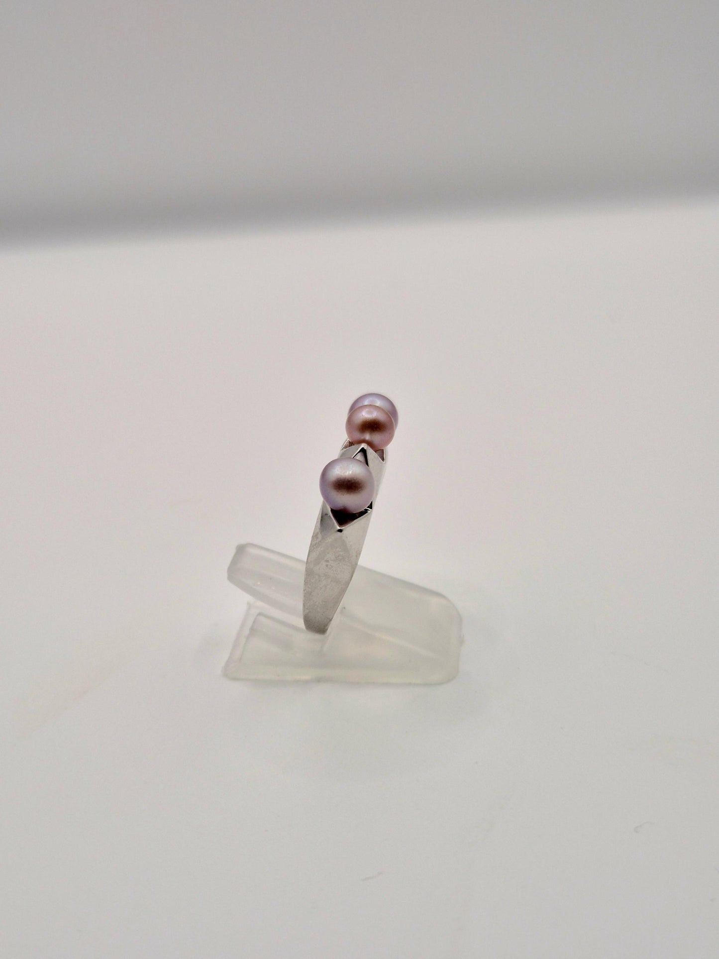 Industrial Spike Triple Pearl Ring