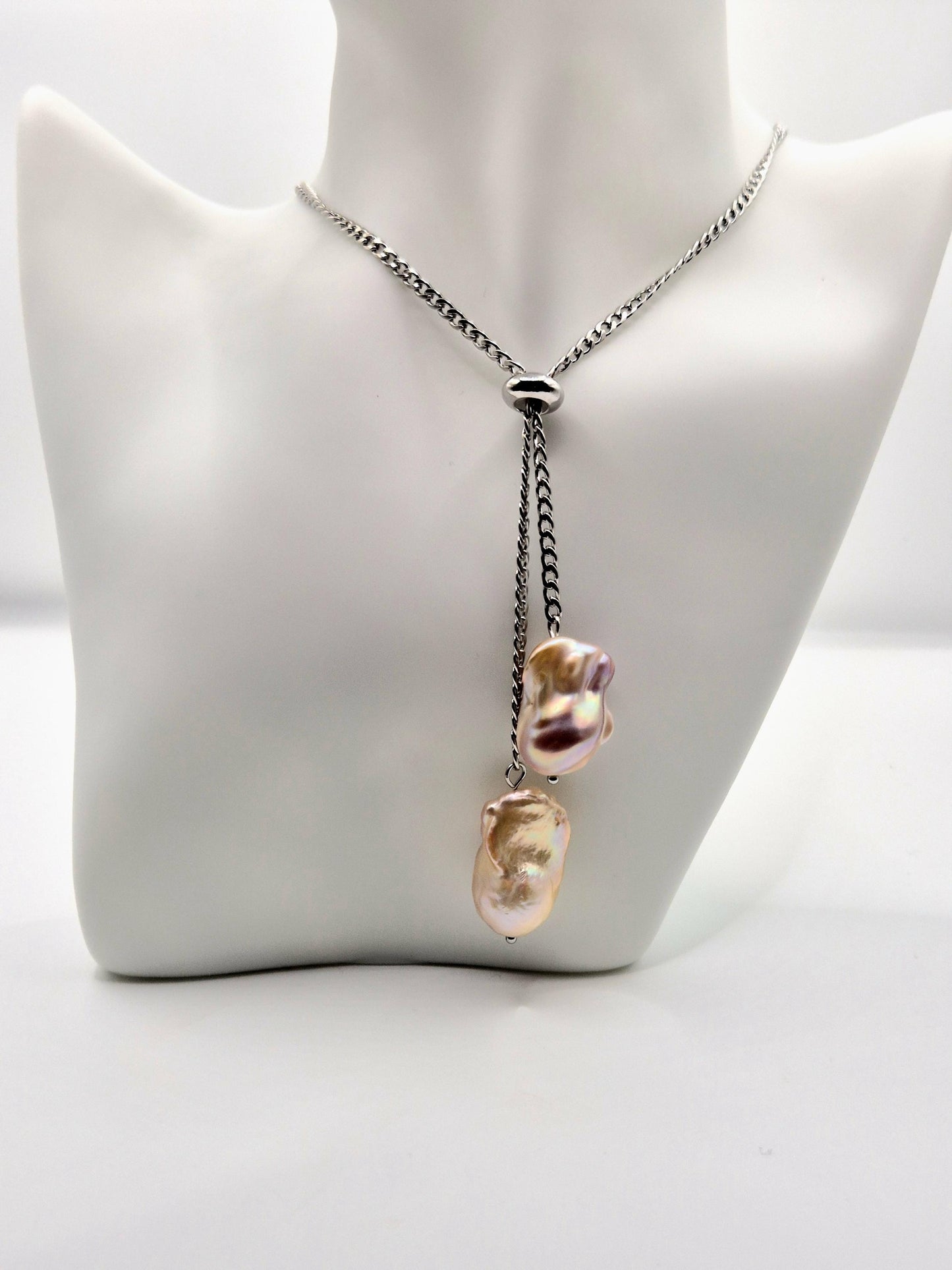Adjustable Double King Pearl Drop Necklace