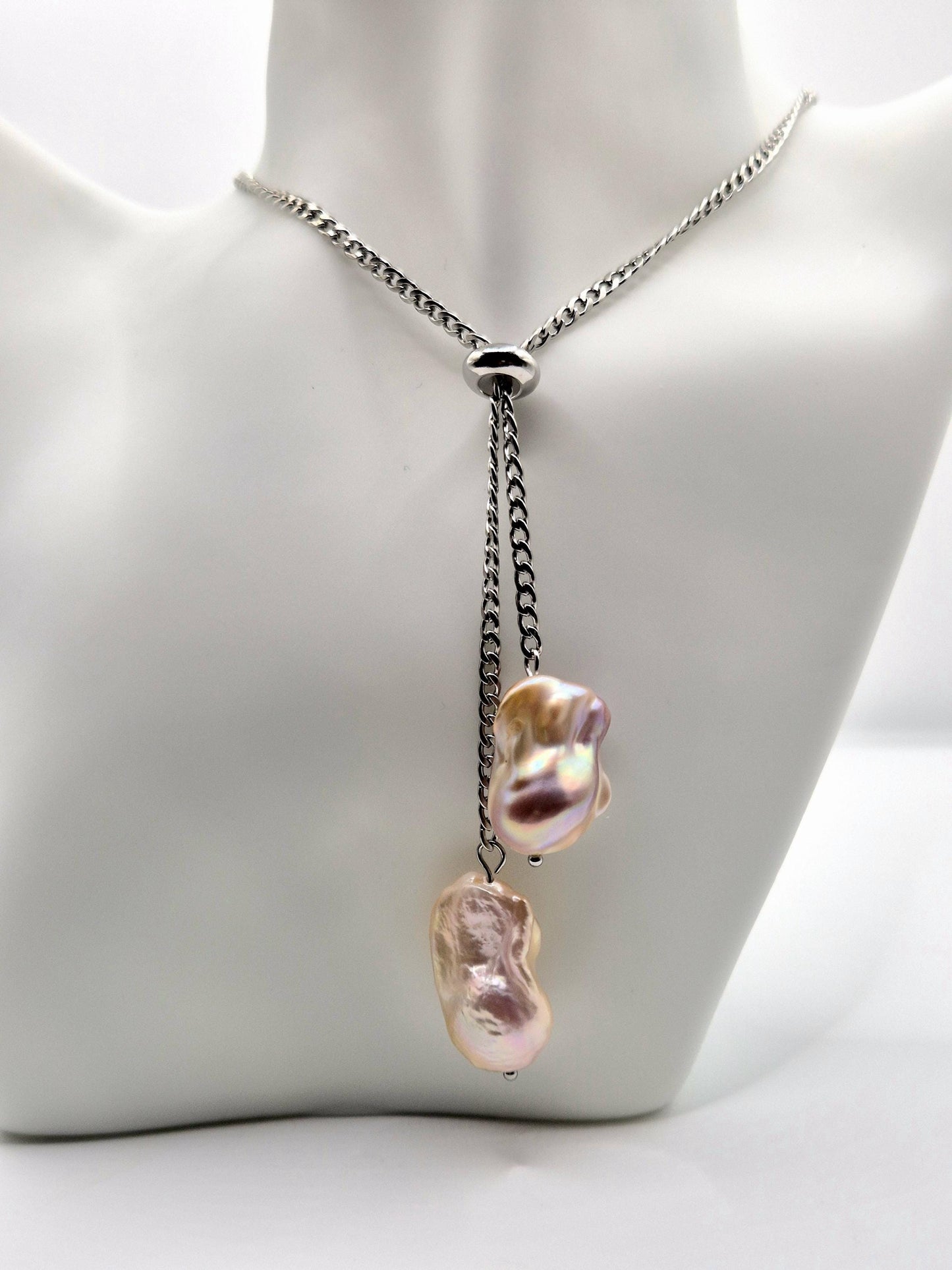 Adjustable Double King Pearl Drop Necklace