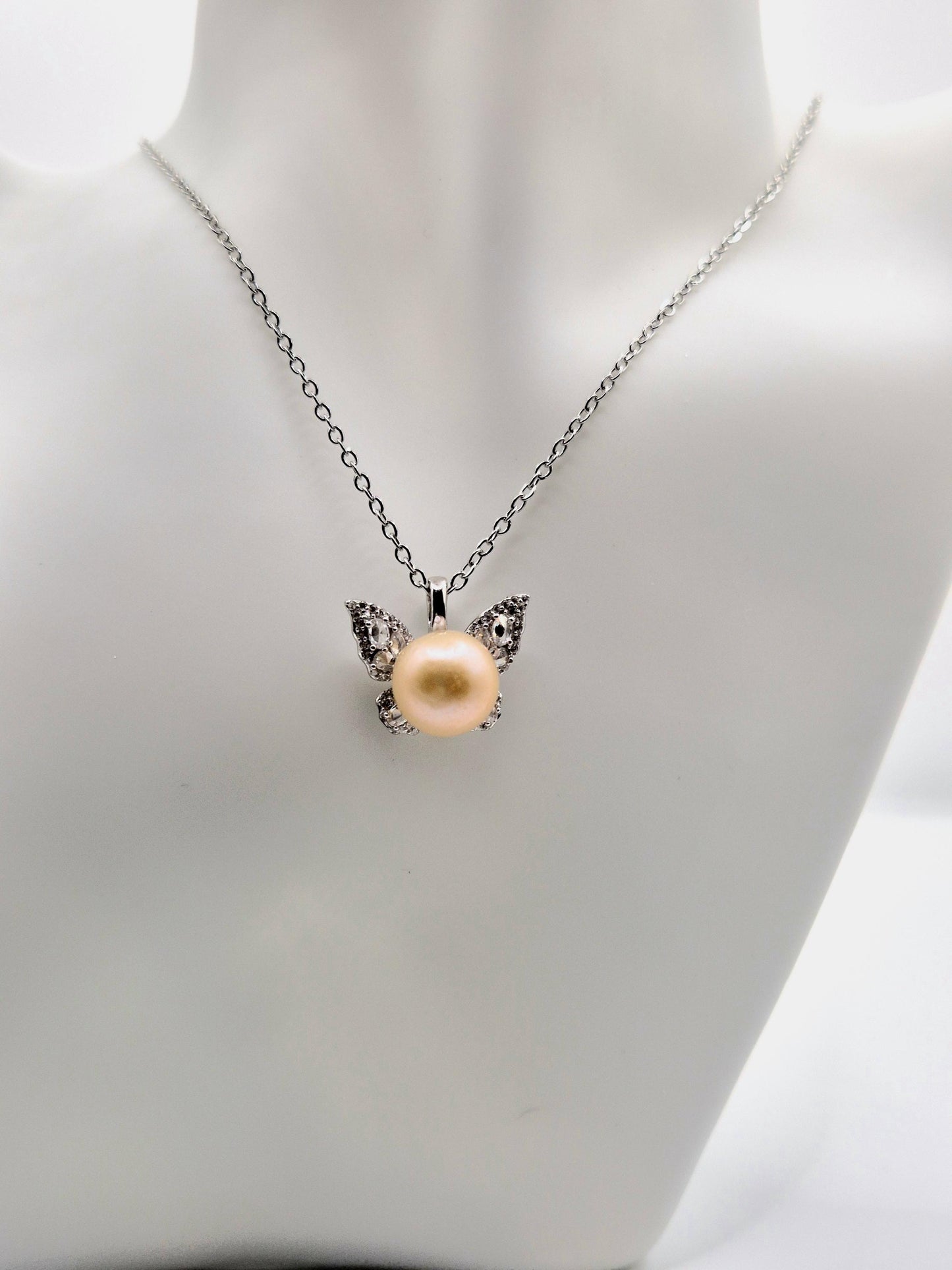 Graceful Butterfly Ring & Pendant Edison Pearl Set