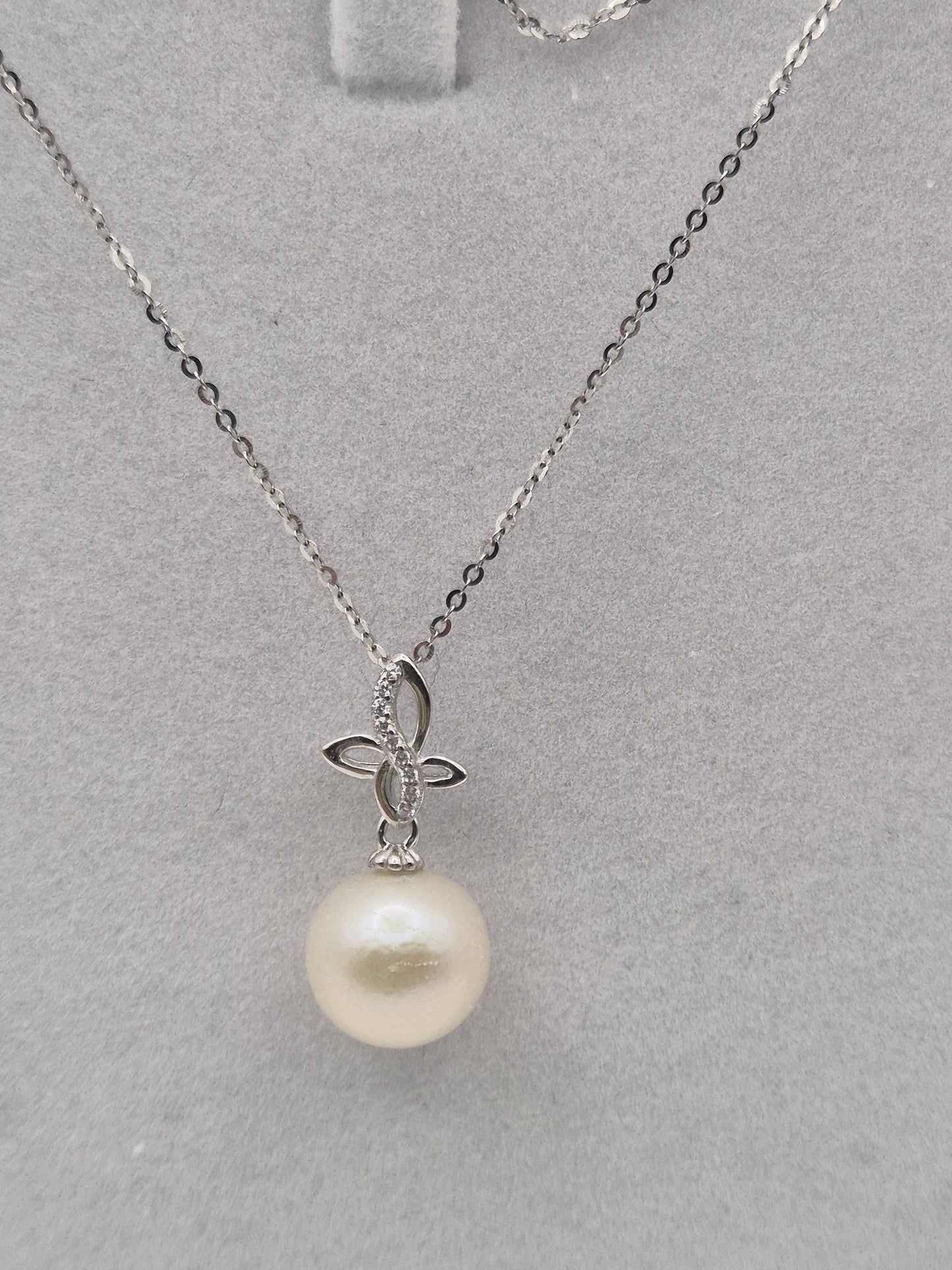 Infinity Cross Simple Edison Drop Pendant - Sterling Silver