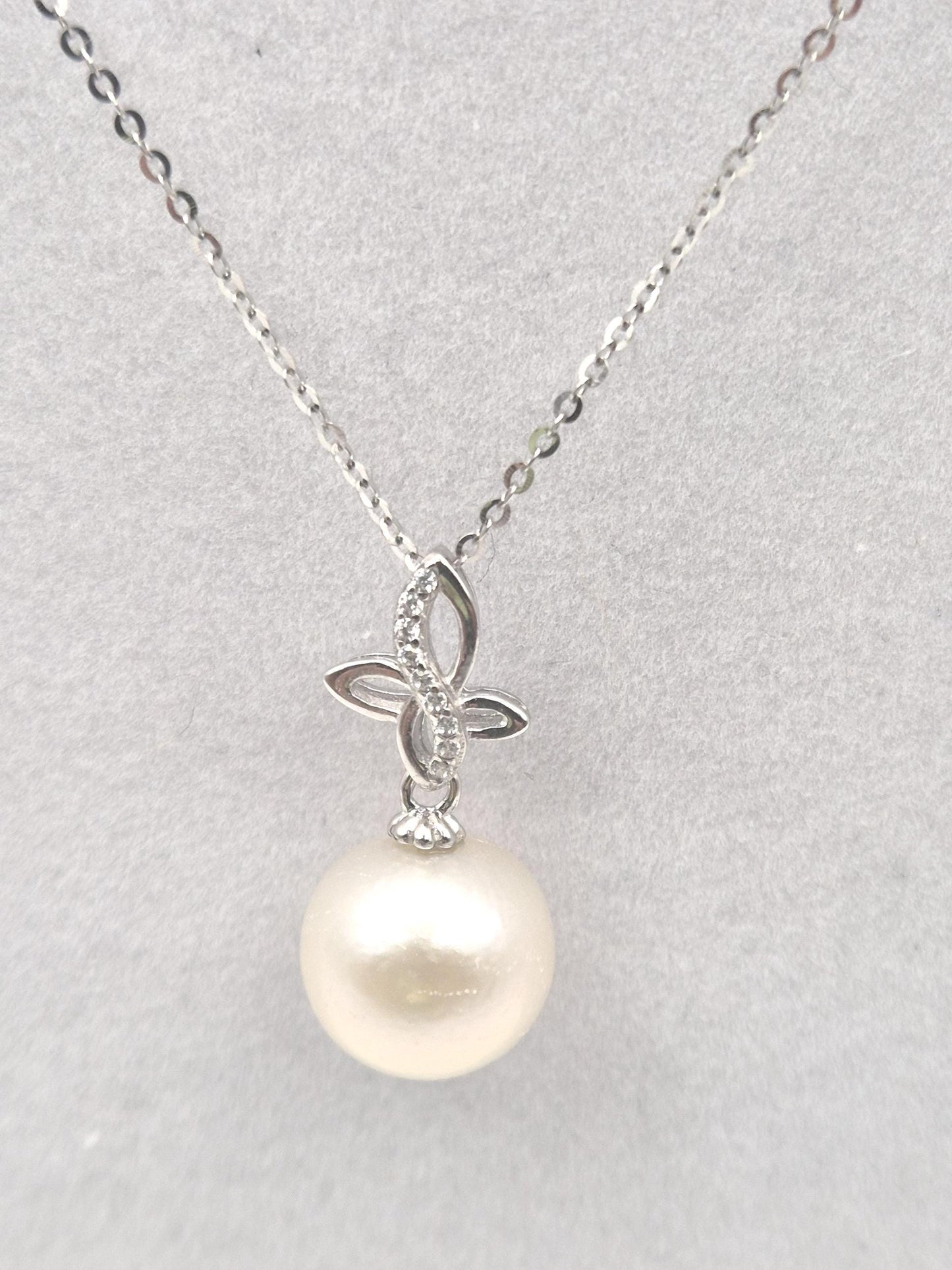Infinity Cross Simple Edison Drop Pendant - Sterling Silver