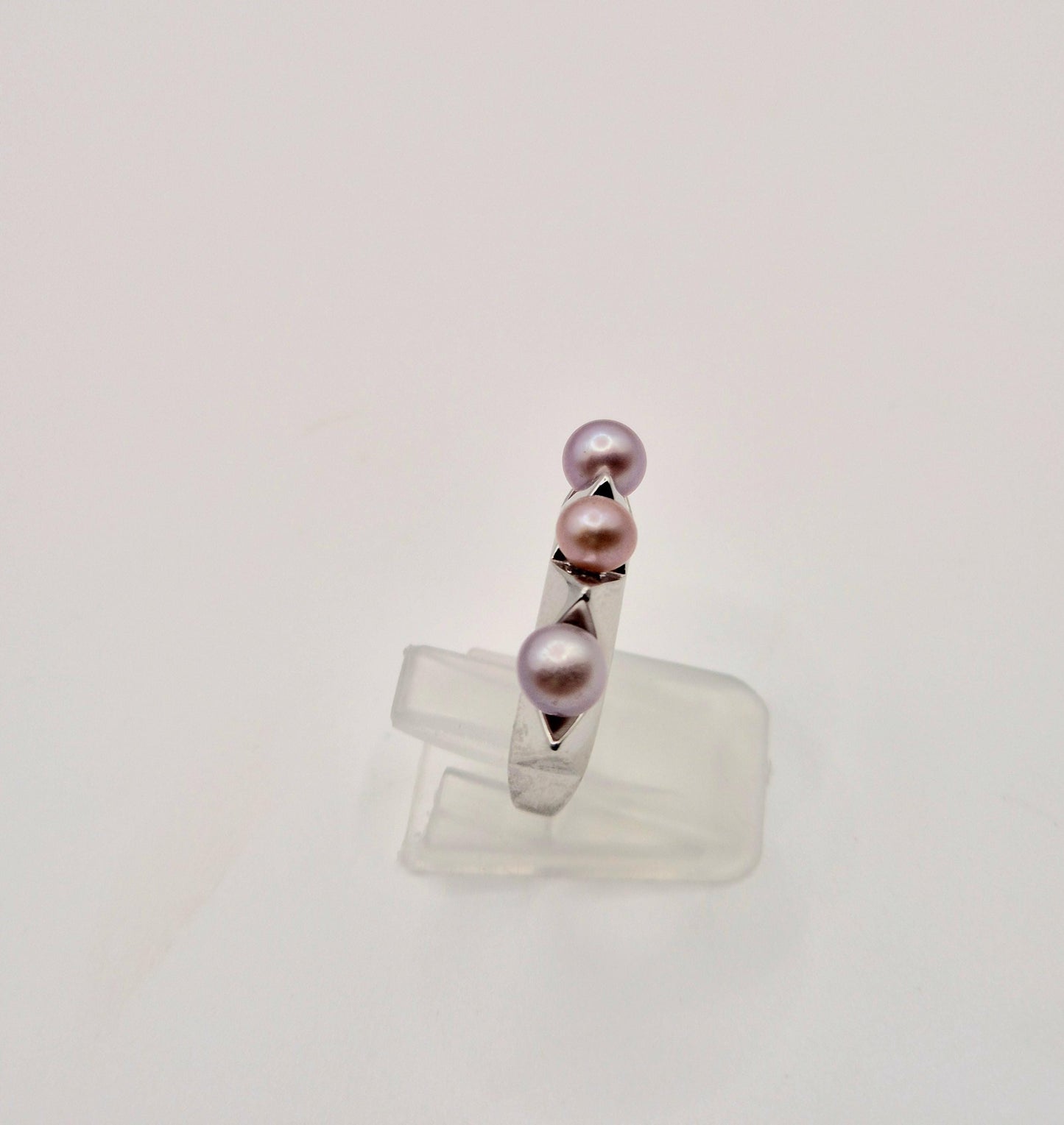 Industrial Spike Triple Pearl Ring