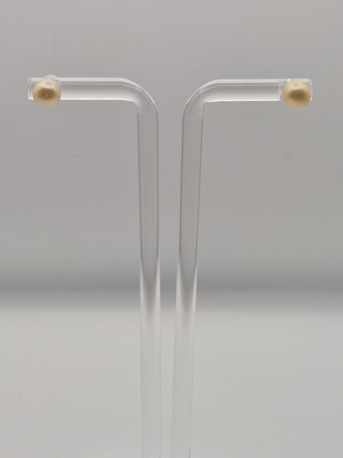 Gleaming Golden Saltwater Pearl Simple Stud Earrings