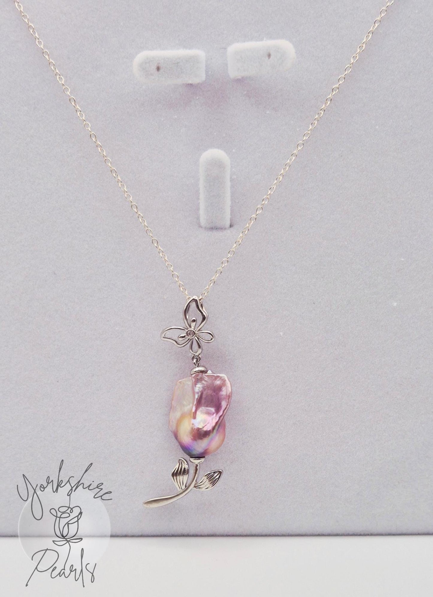 Flower and Butterfly Baroque King Pearl Pendant