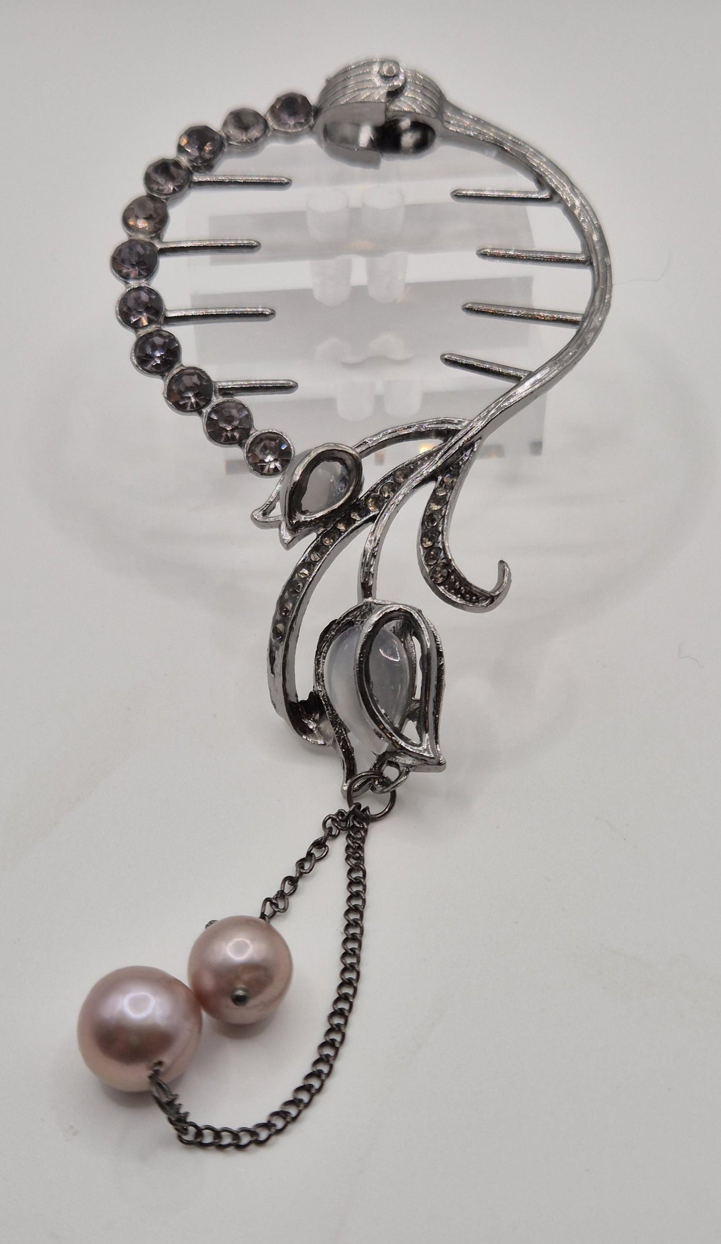Midnight Lily Edison Pearl Hairpin