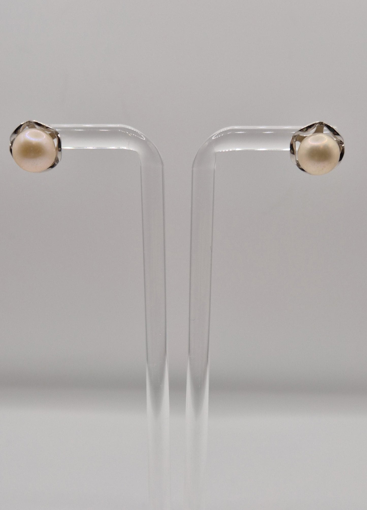 Yorkshire Rose Pearl Stud Earrings