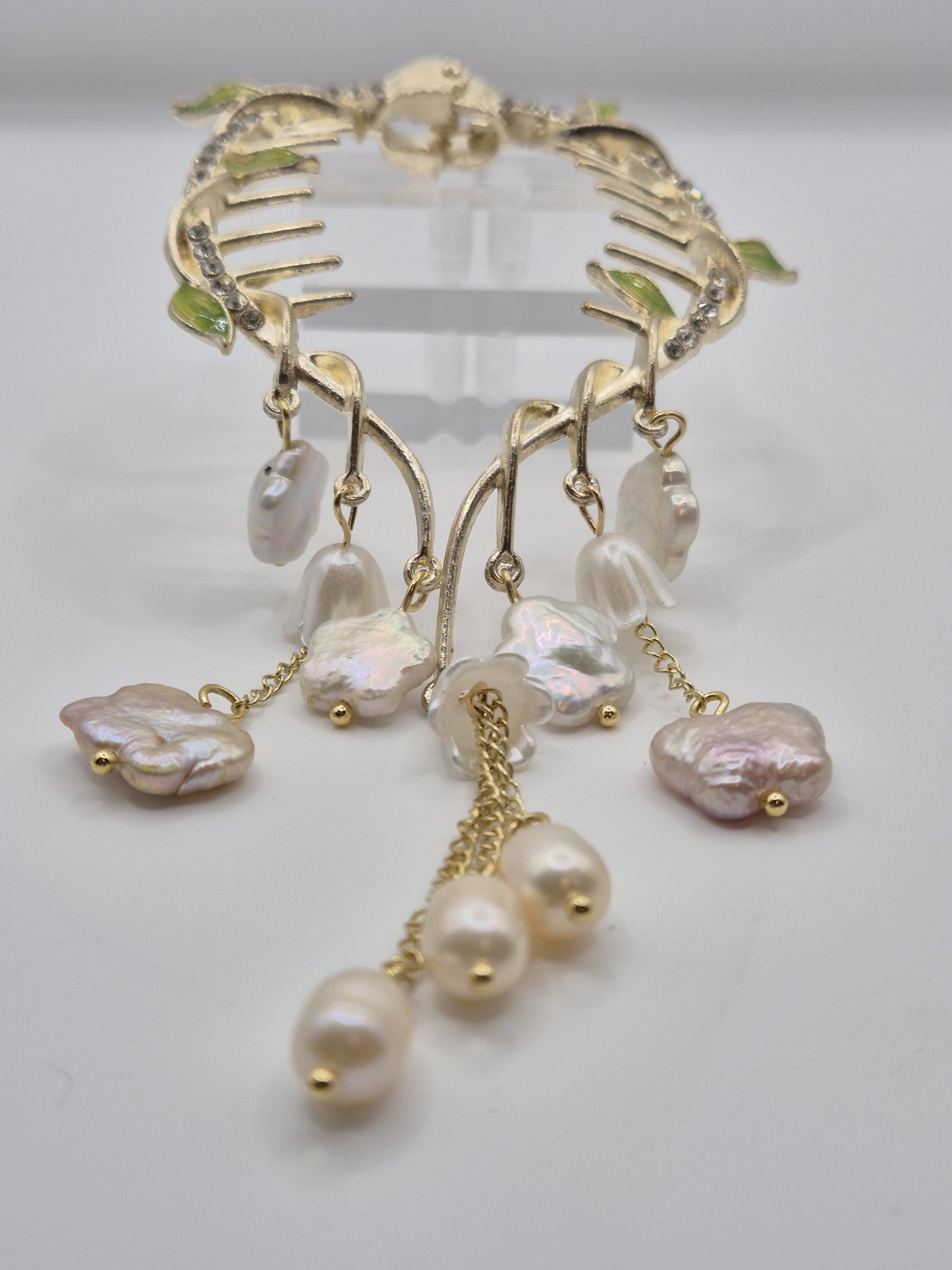 Enchanted Garden Multiple Pearl Hair Comb