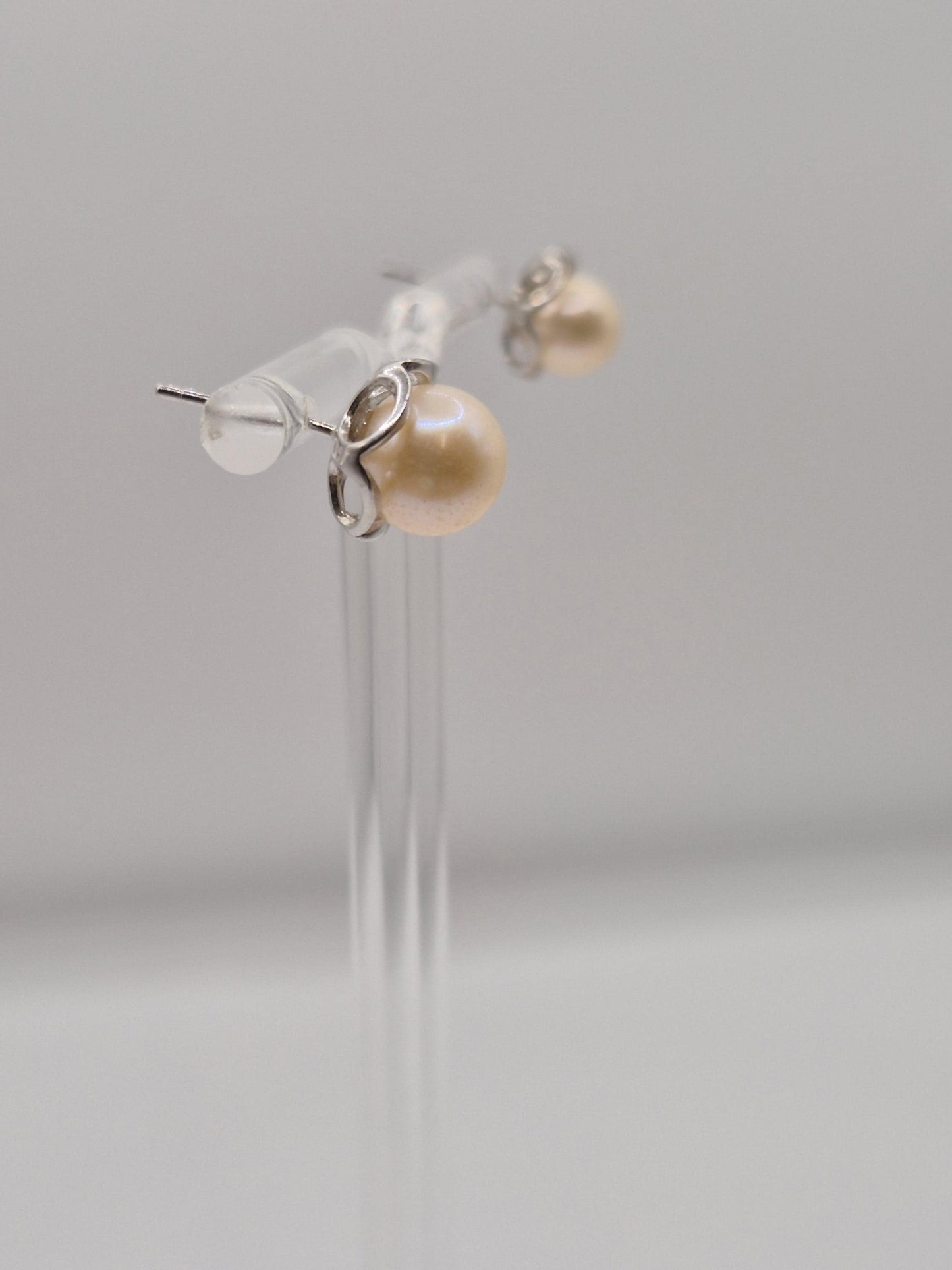 Yorkshire Rose Pearl Stud Earrings