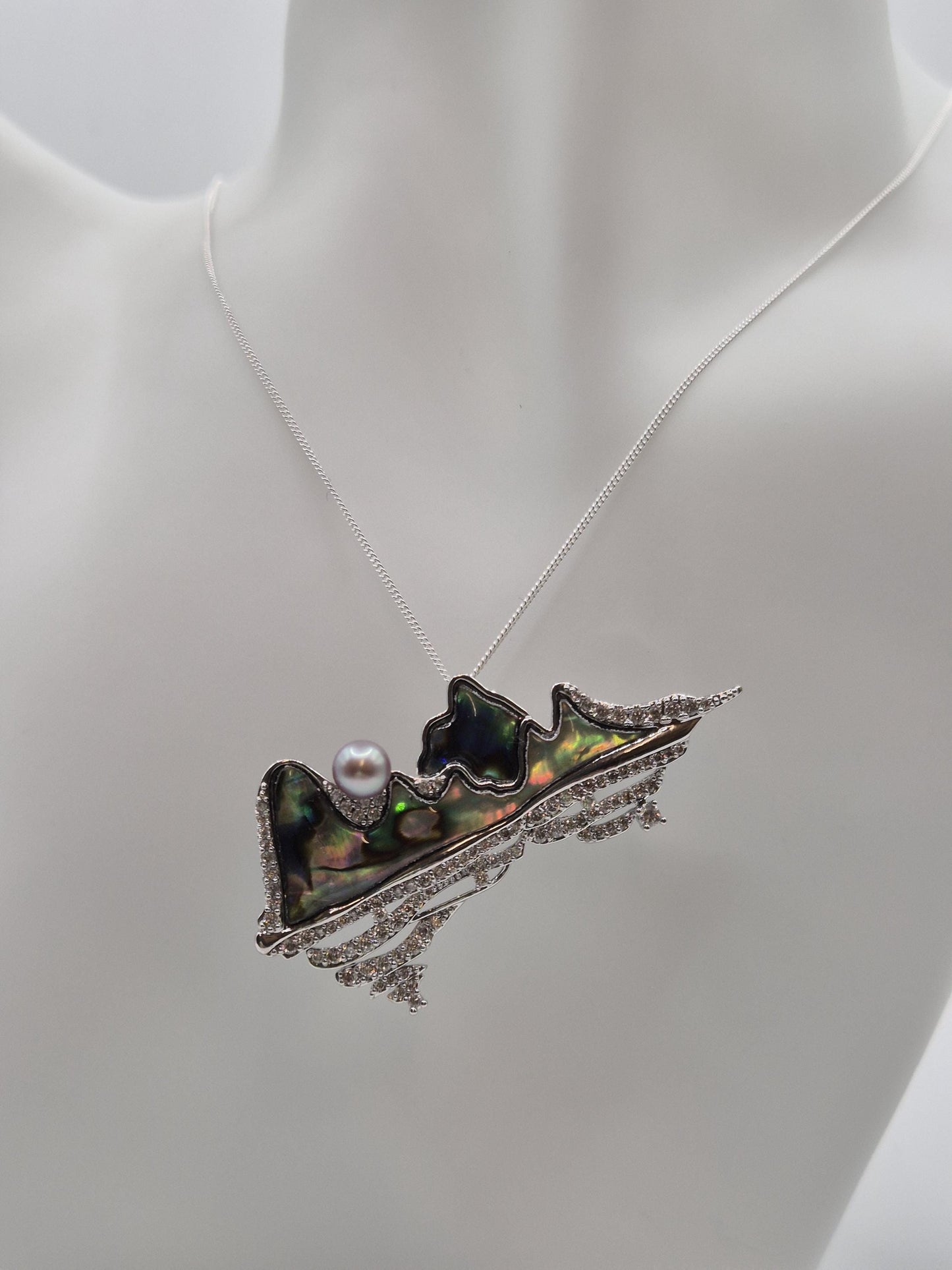 Pearl Over Shimmering Hills Brooch