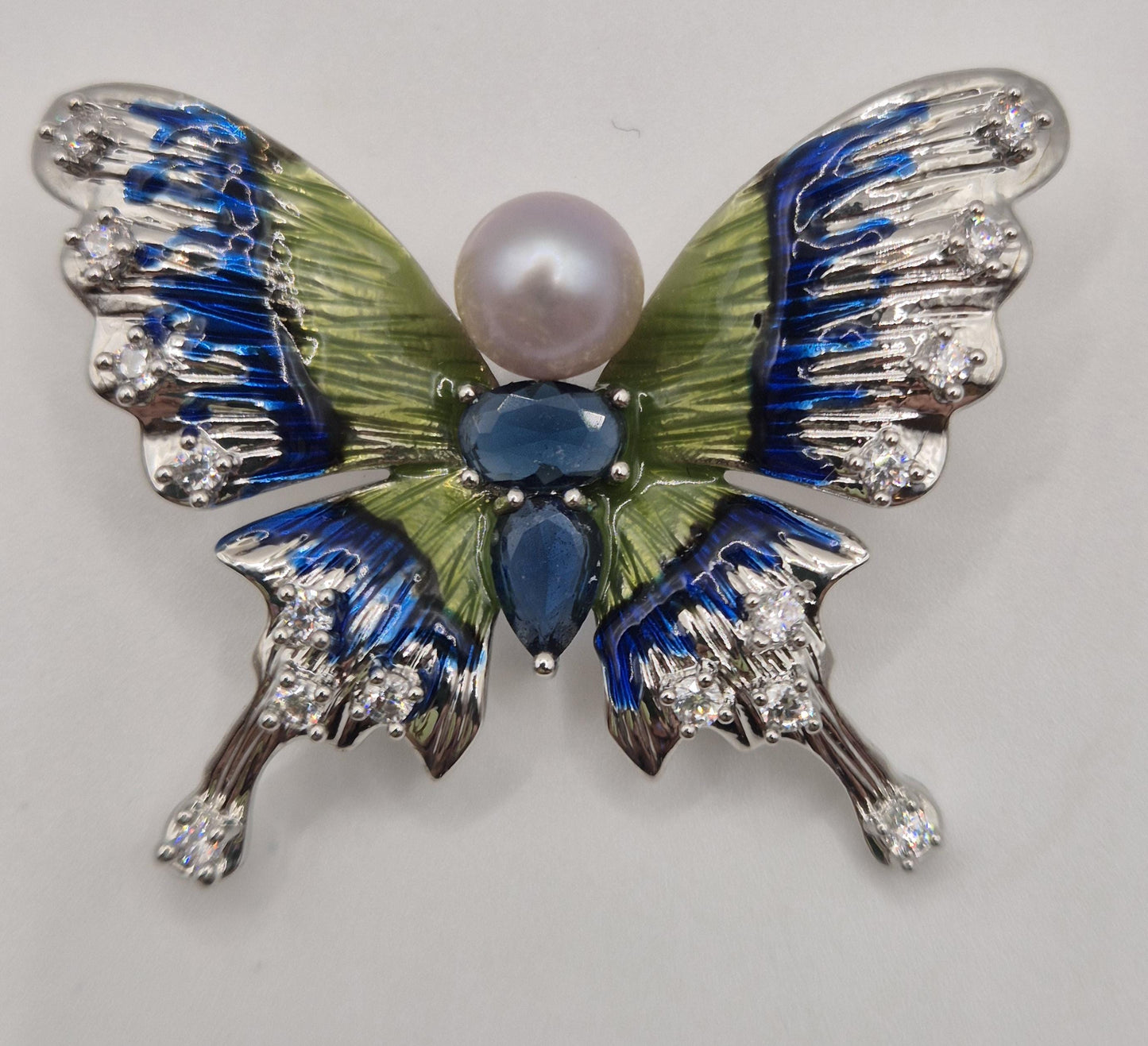 Colourful Butterfly Pearl Brooch