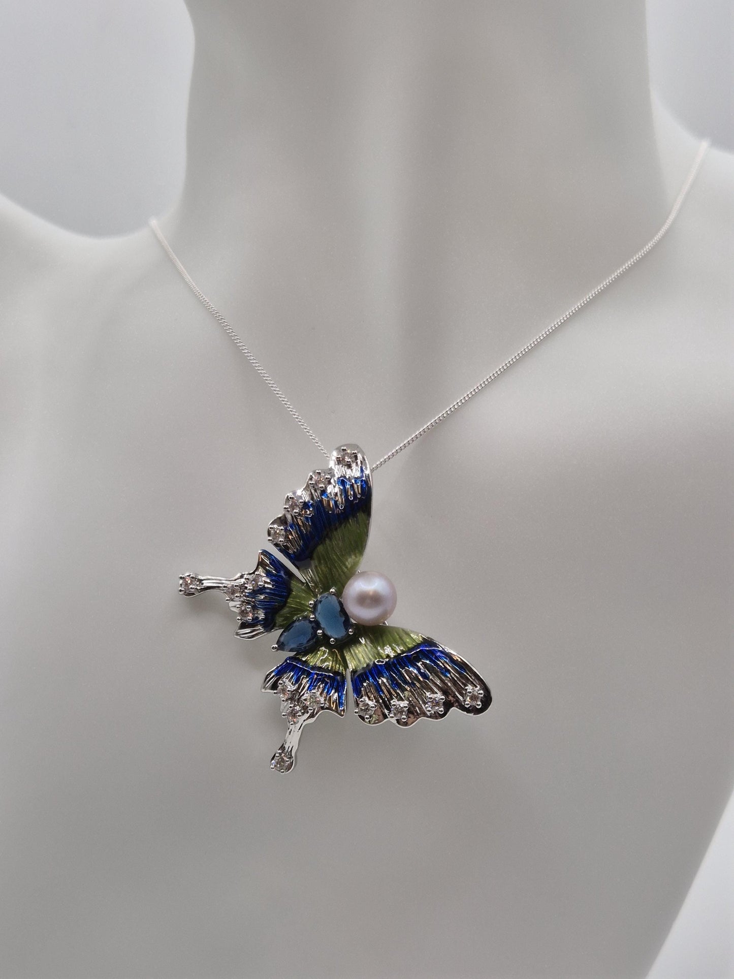 Colourful Butterfly Pearl Brooch
