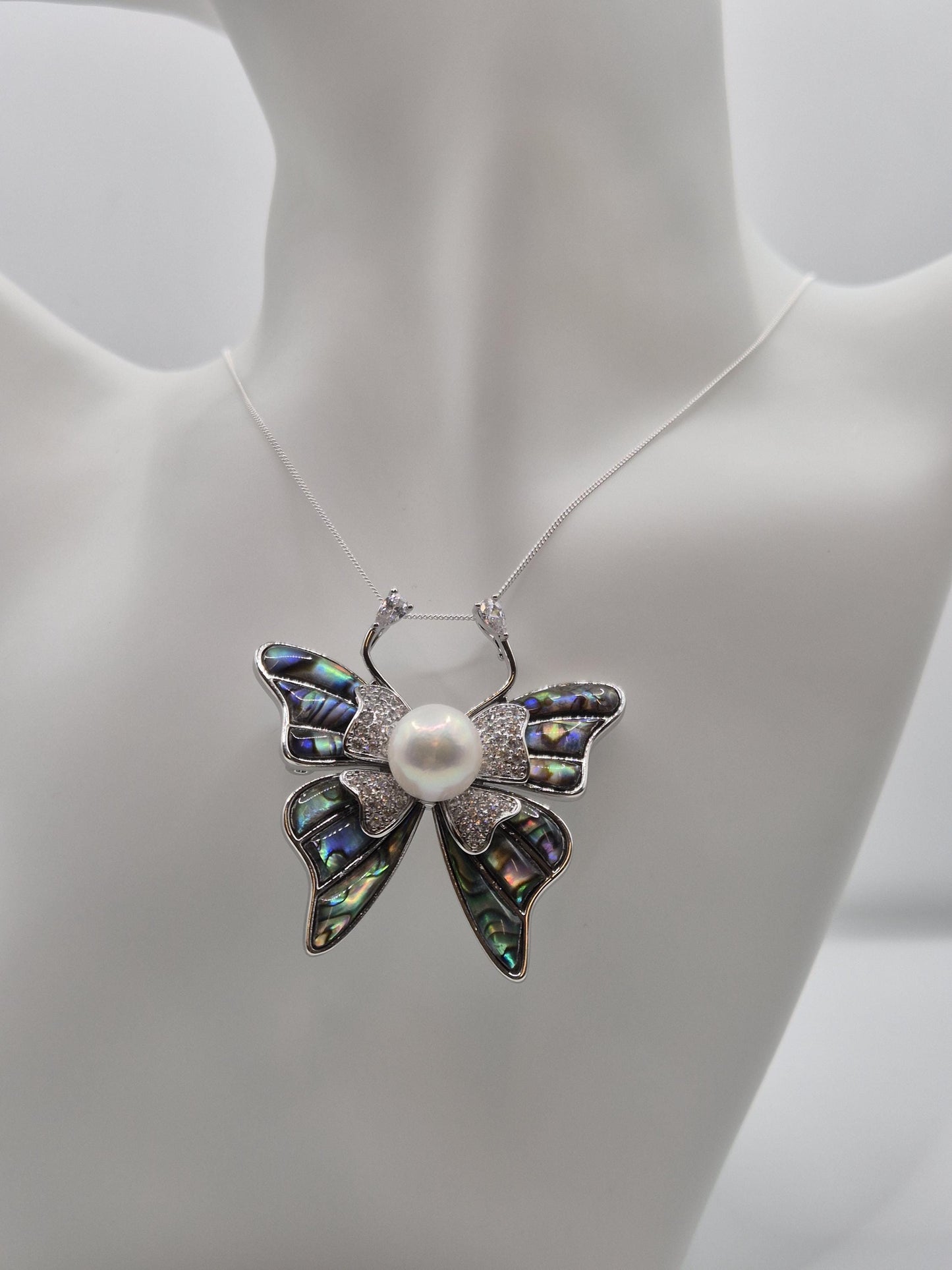 Enchanted Butterfly Pearl Brooch