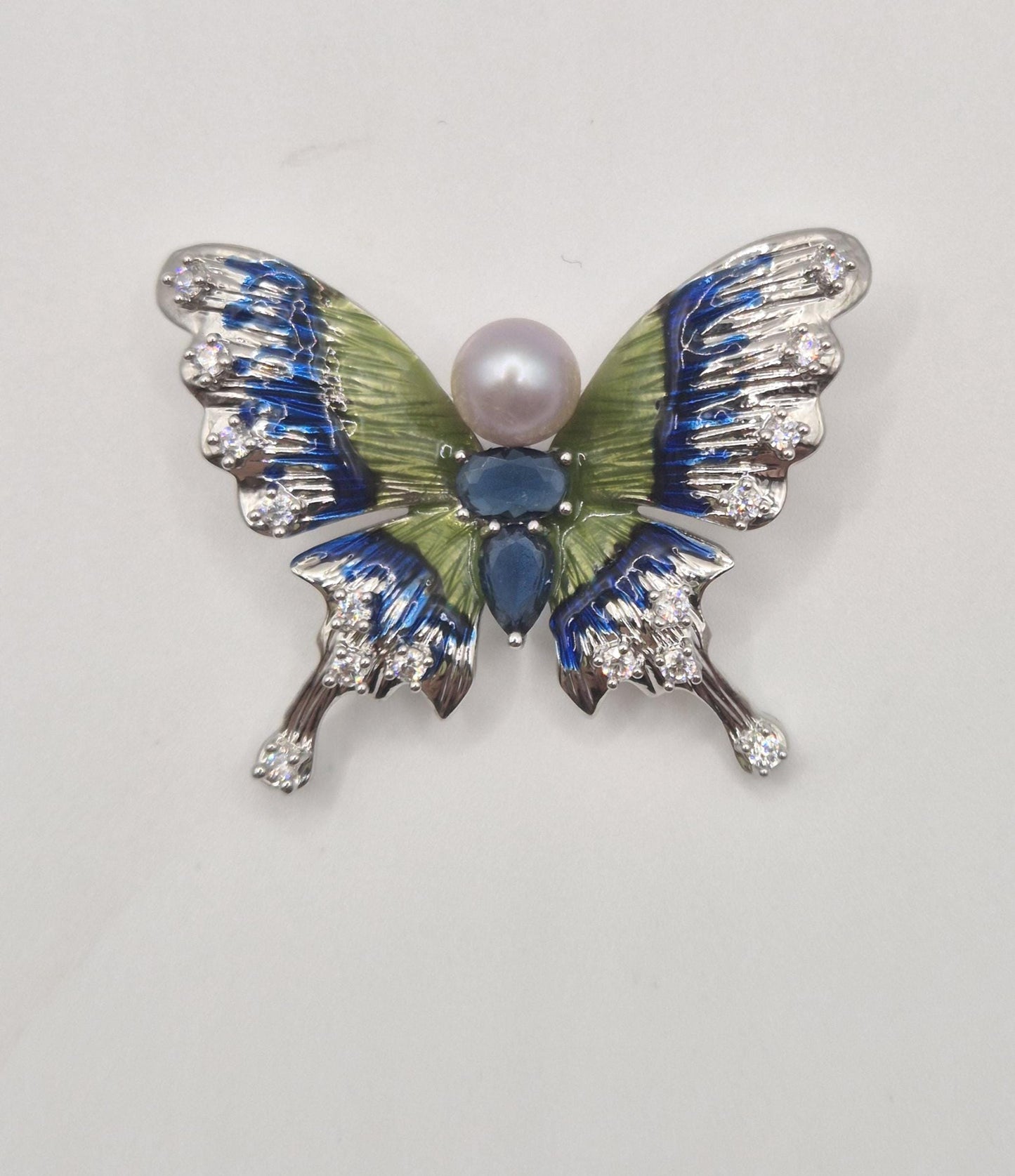 Colourful Butterfly Pearl Brooch