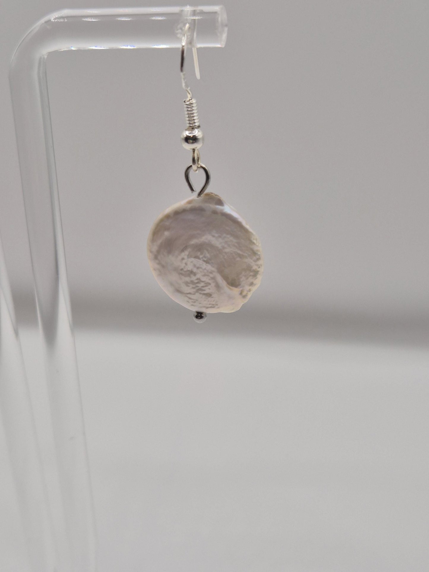 Simple Coin Drop Pearl Earrings