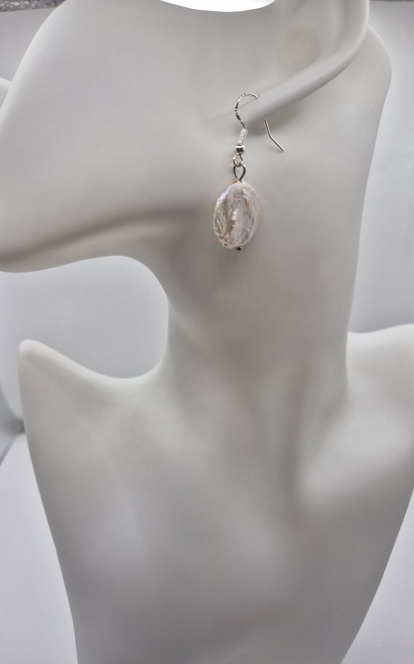Simple Coin Drop Pearl Earrings