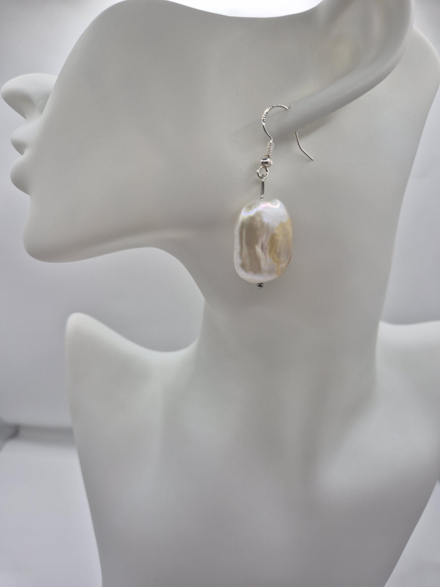 Chunky Square Pearl Drop Earrings