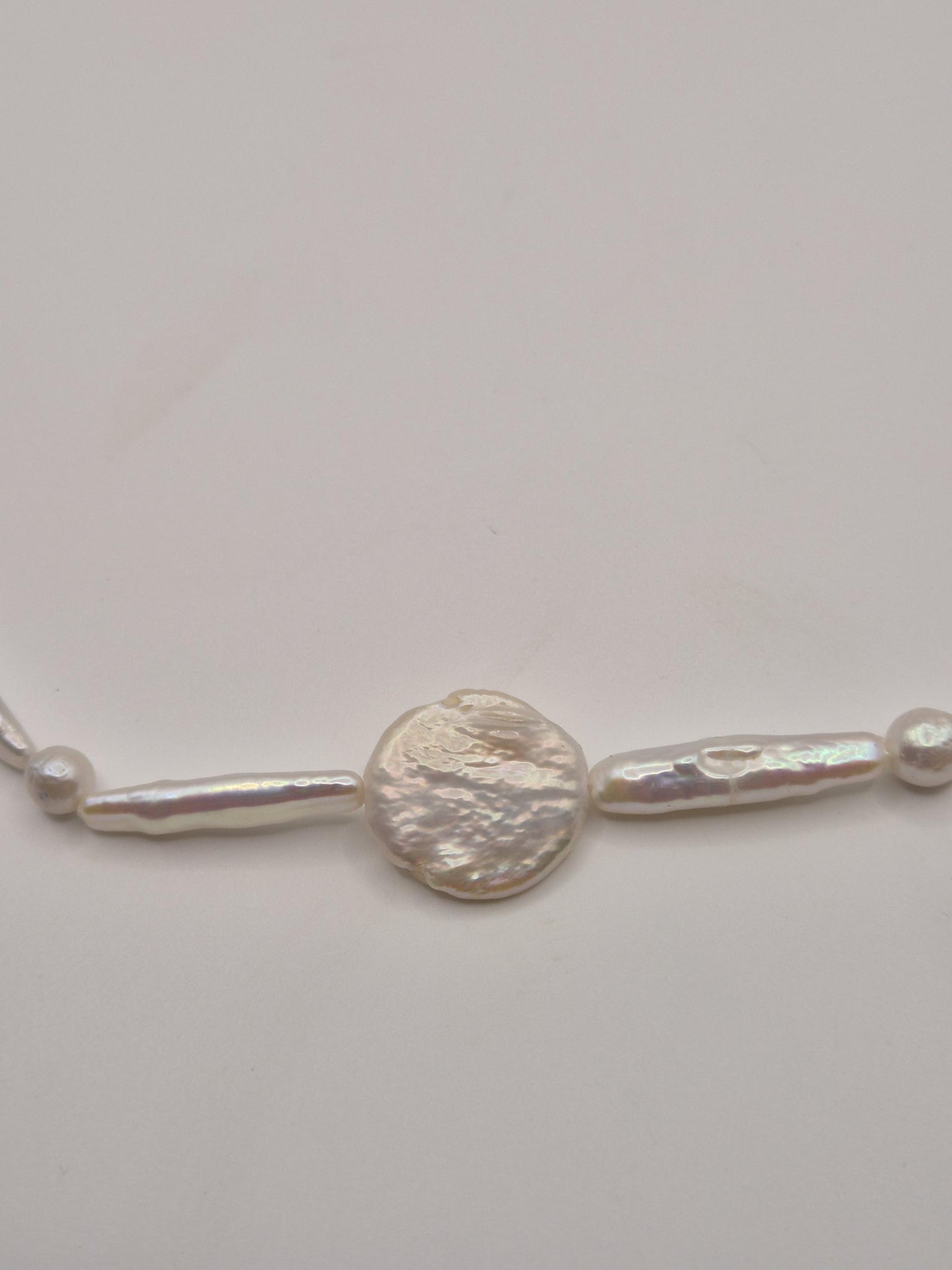 Irredescent Multiple Shaped Pearl Necklace