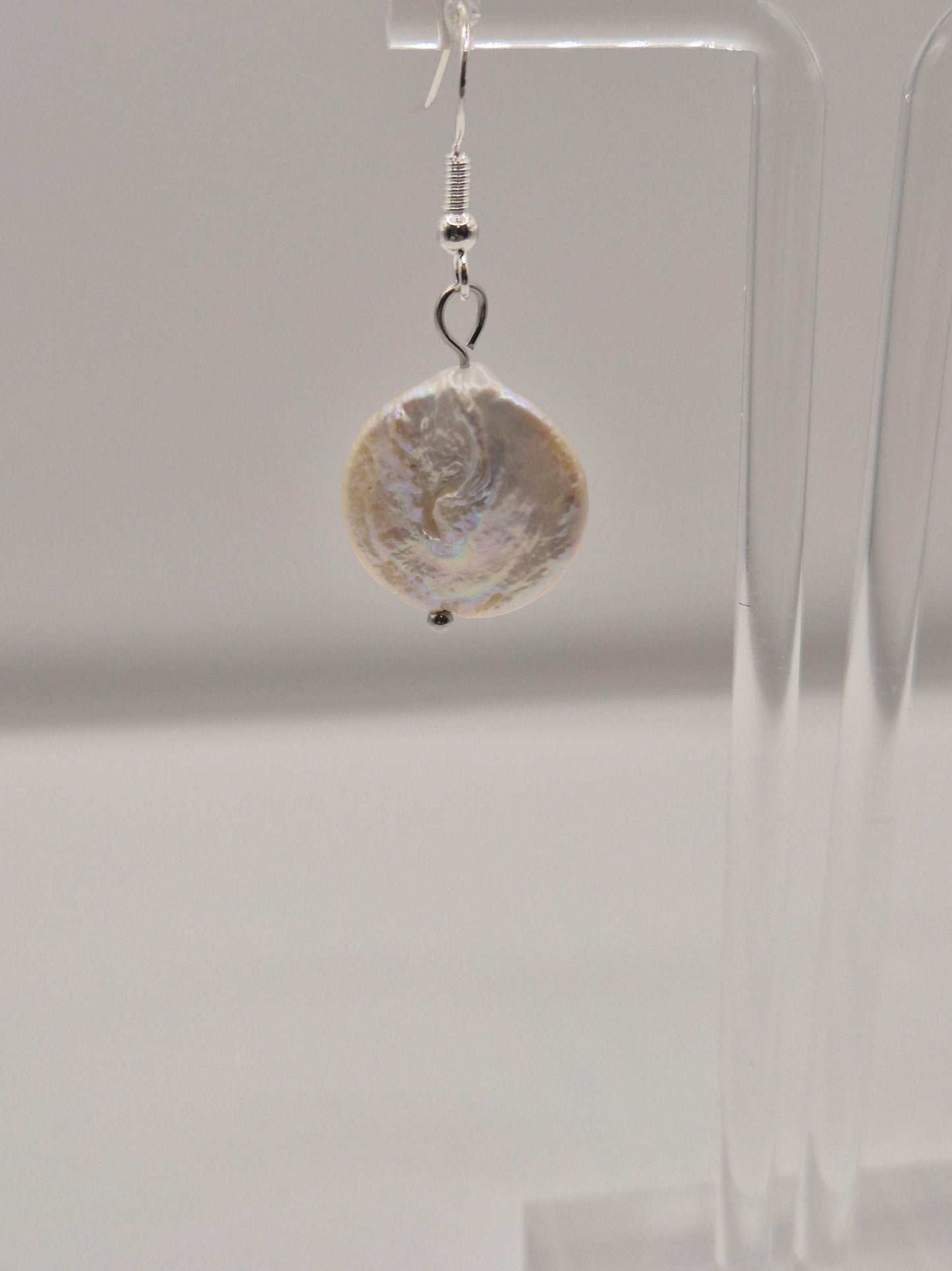 Simple Coin Drop Pearl Earrings