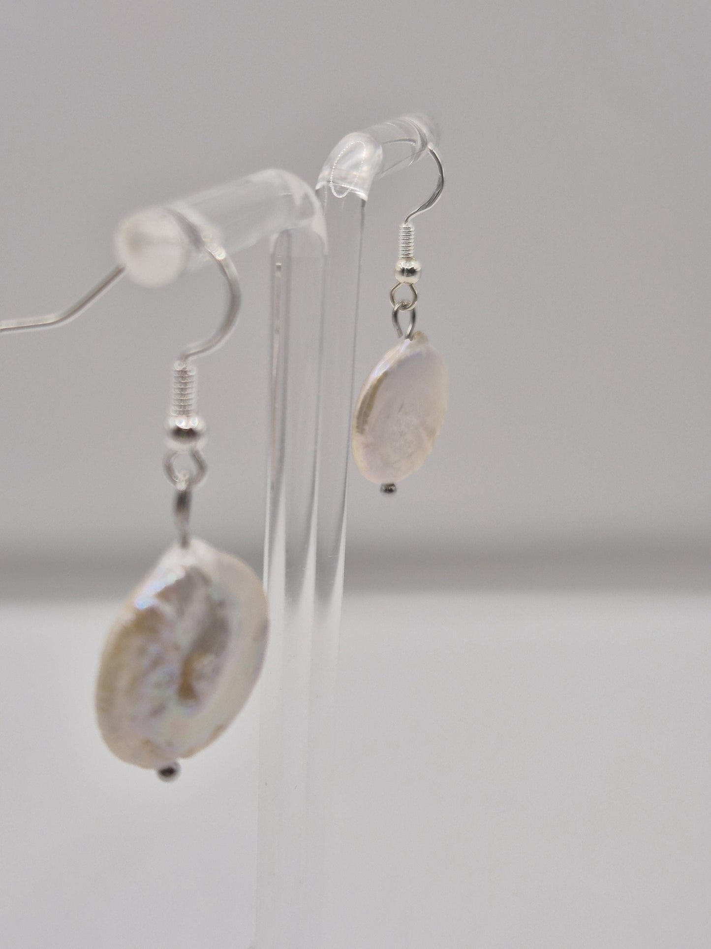 Simple Coin Drop Pearl Earrings