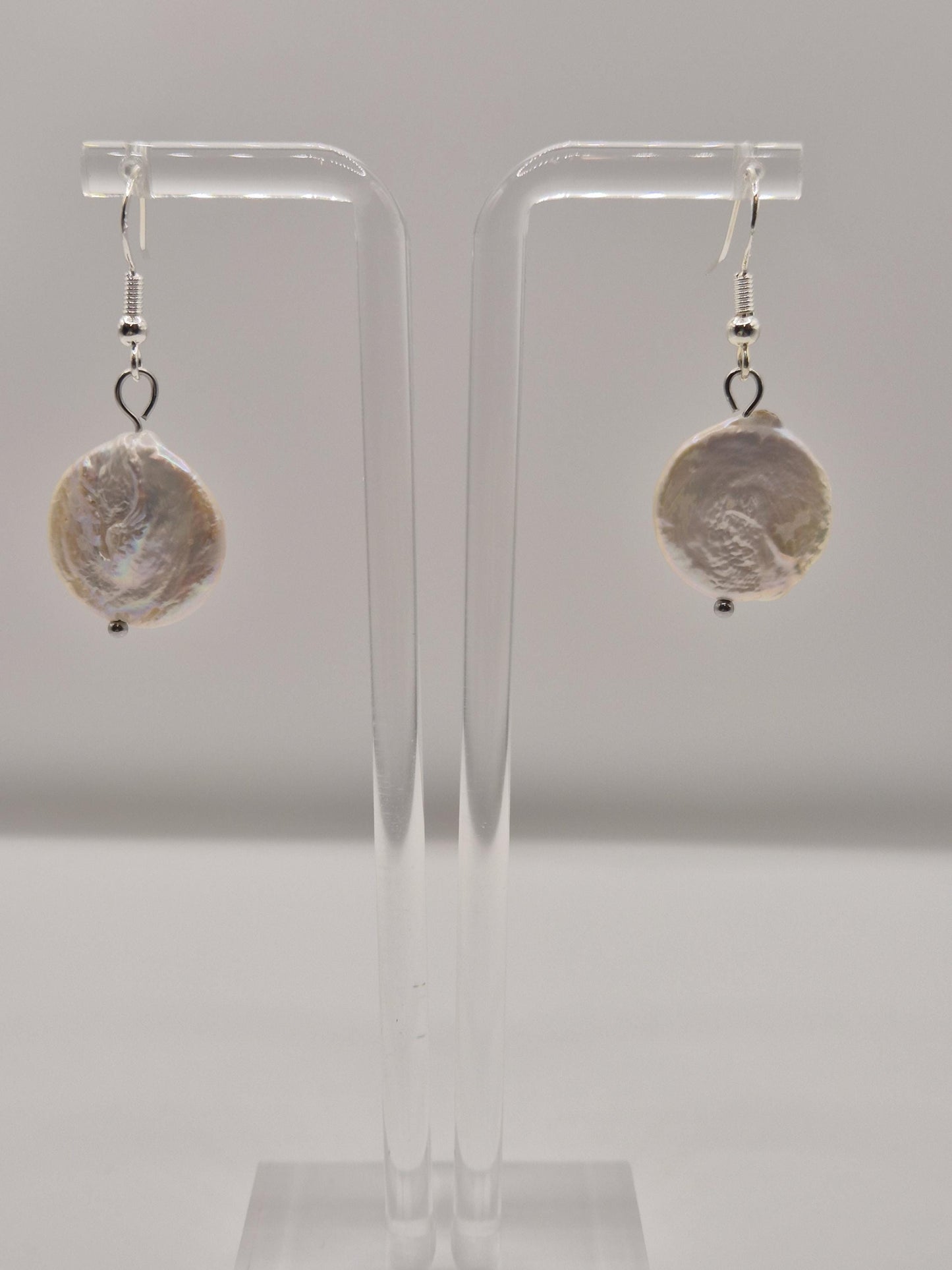 Simple Coin Drop Pearl Earrings