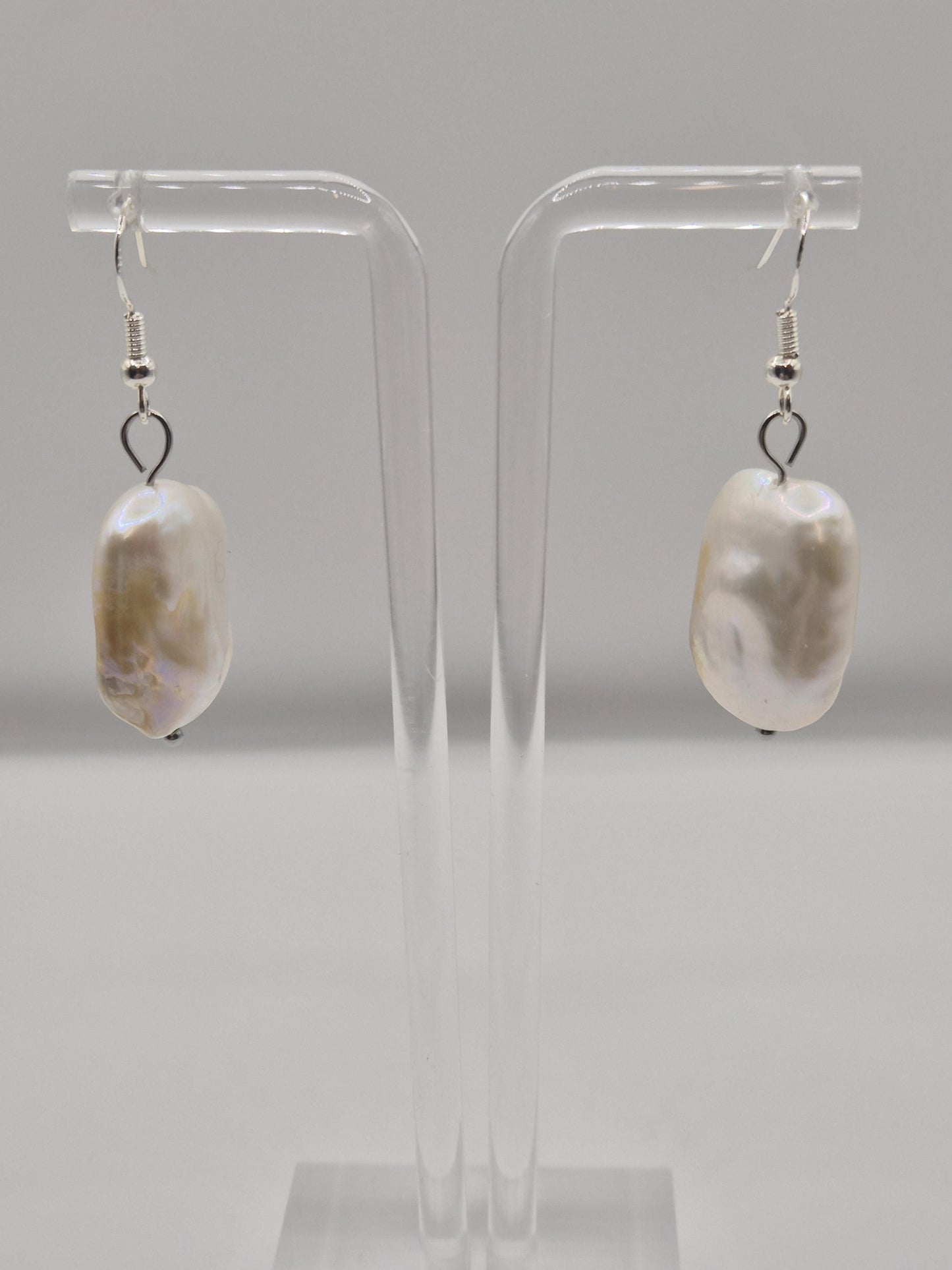 Chunky Square Pearl Drop Earrings
